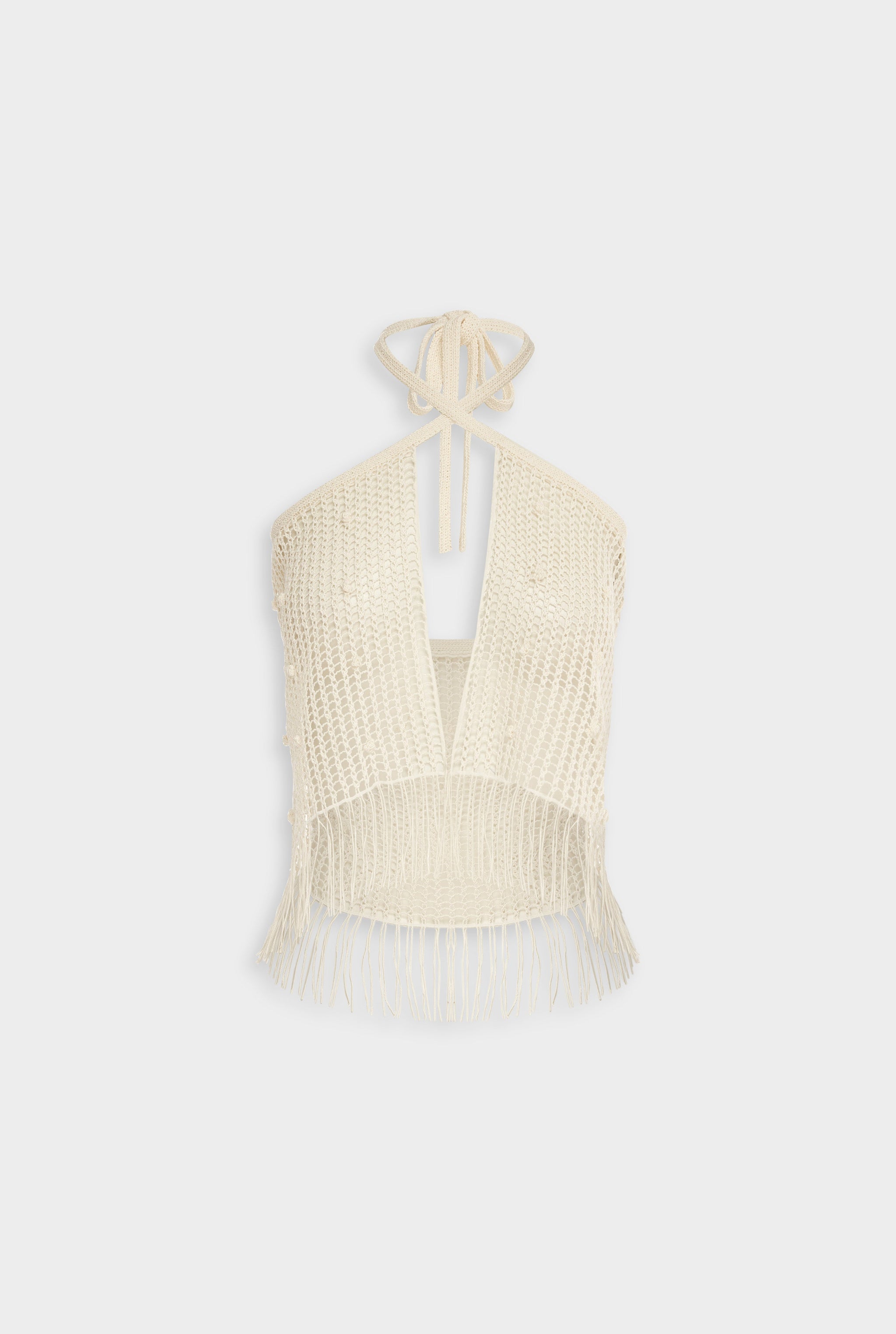 Venroy Cord Crochet Tie Mini Skirt - Off White