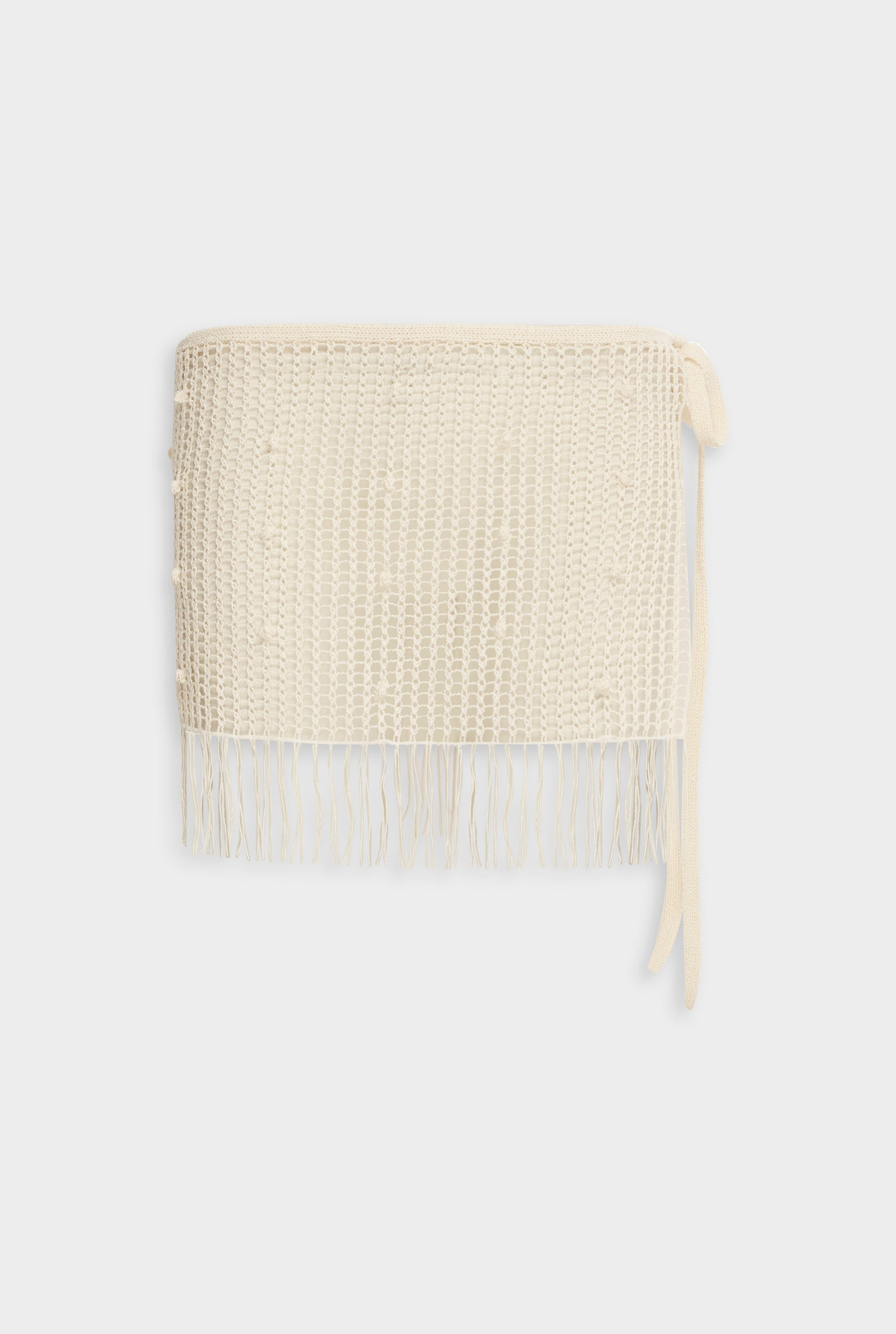 Venroy Cord Crochet Tie Mini Skirt - Off White