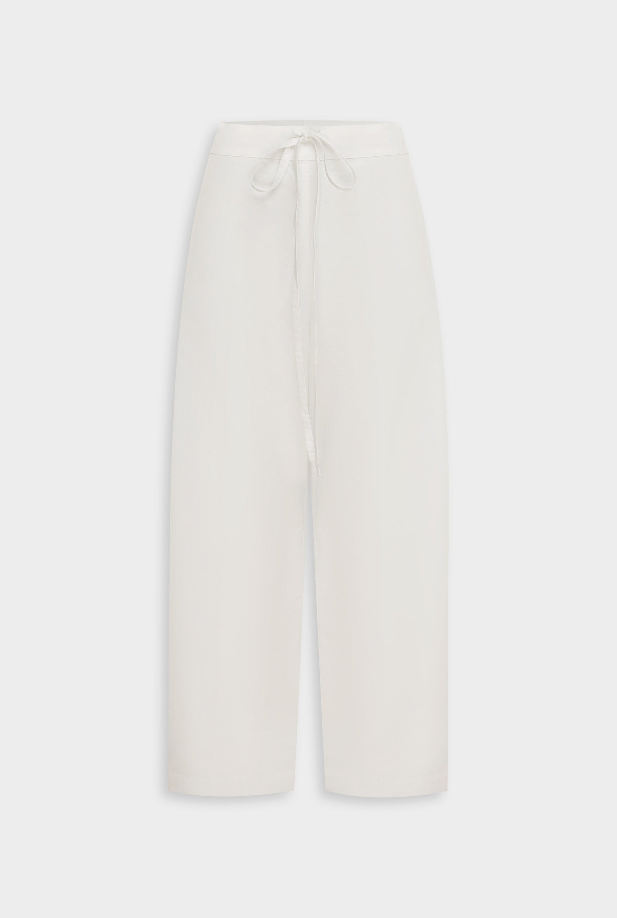 Venroy Cotton Poplin Paperbag Pant - White