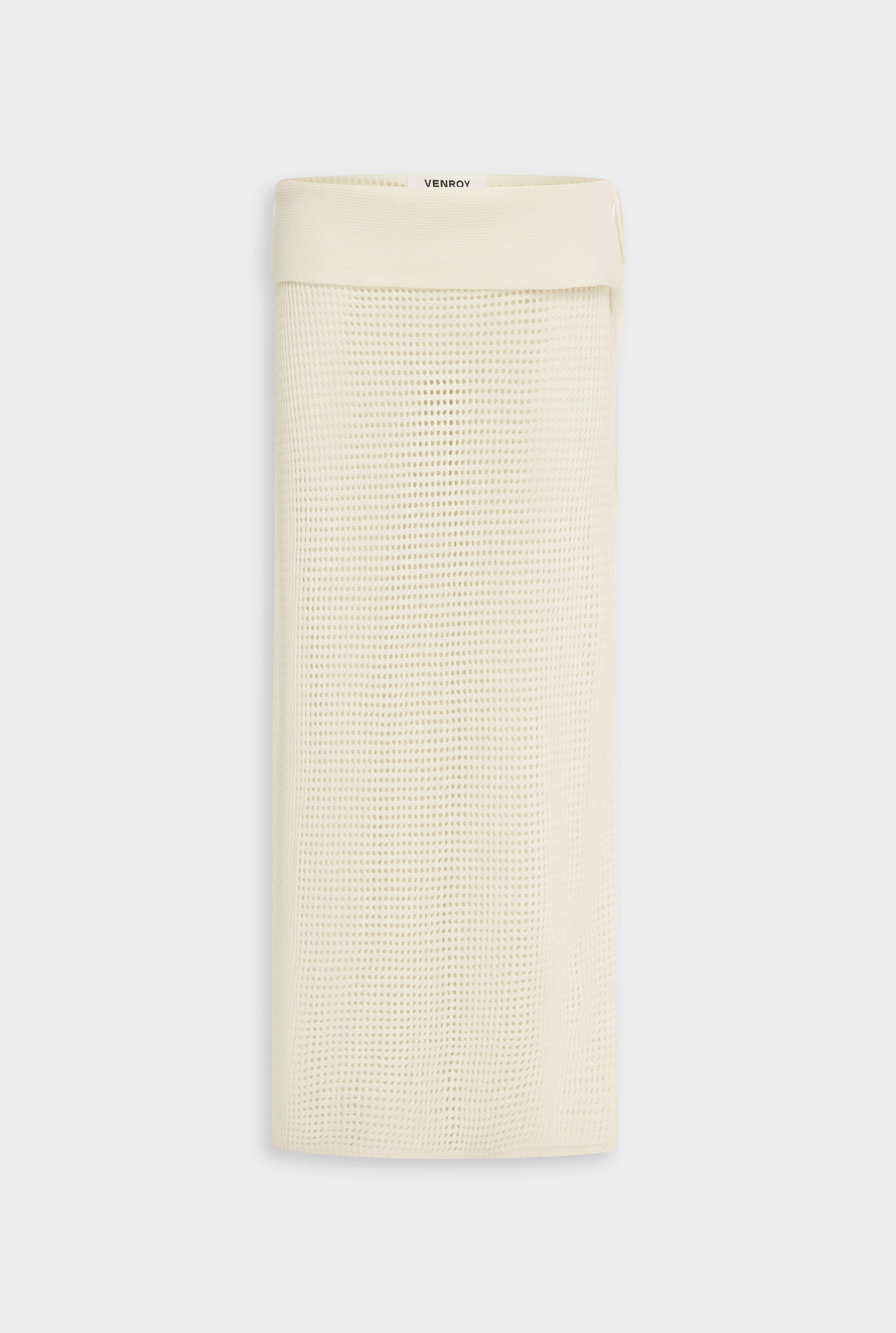 Venroy Crochet Cotton Fold Over Maxi Skirt - Off White