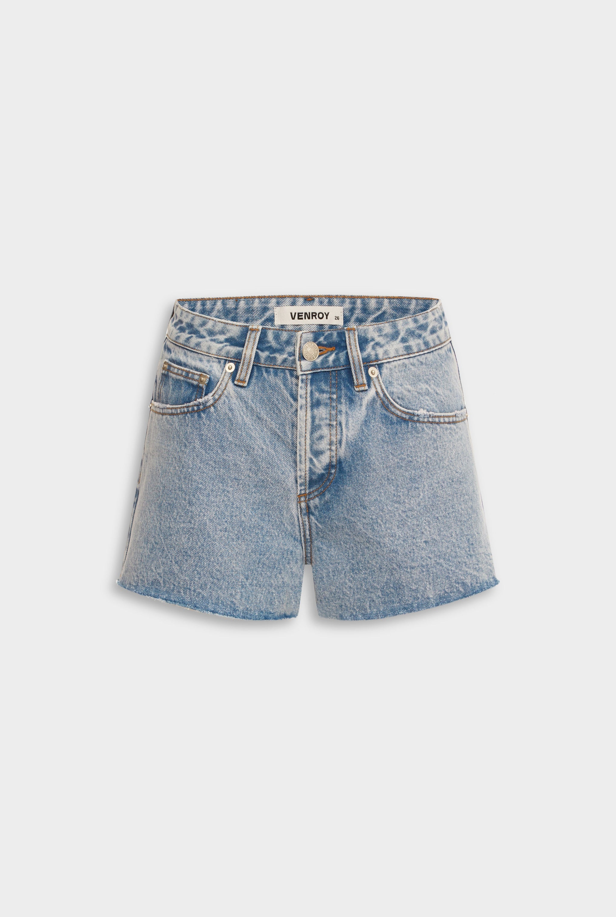 Venroy Cut Off Denim Short - Light Blue