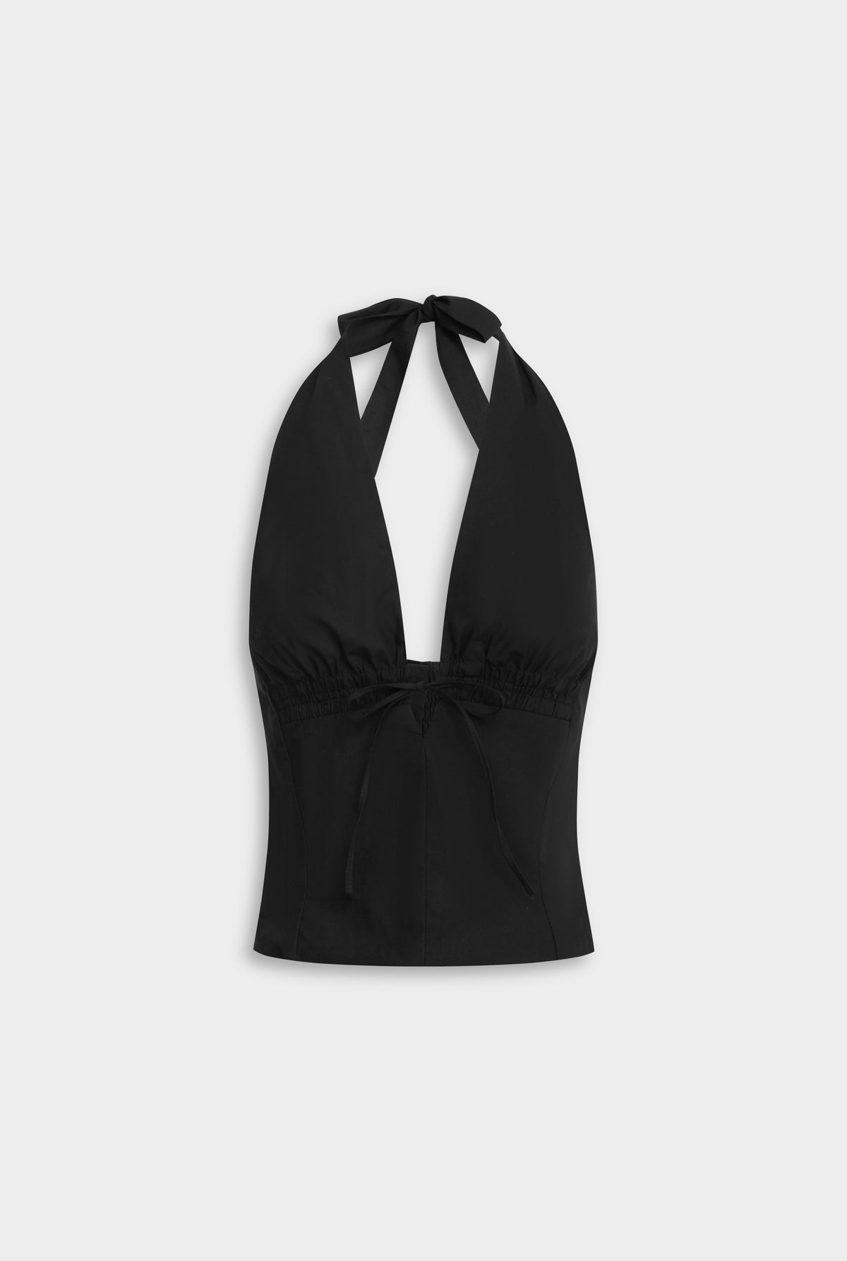 Fitted Cotton Halter - Black [[AU_MEDIA:gid://shopify/MediaImage/27754609508439]]