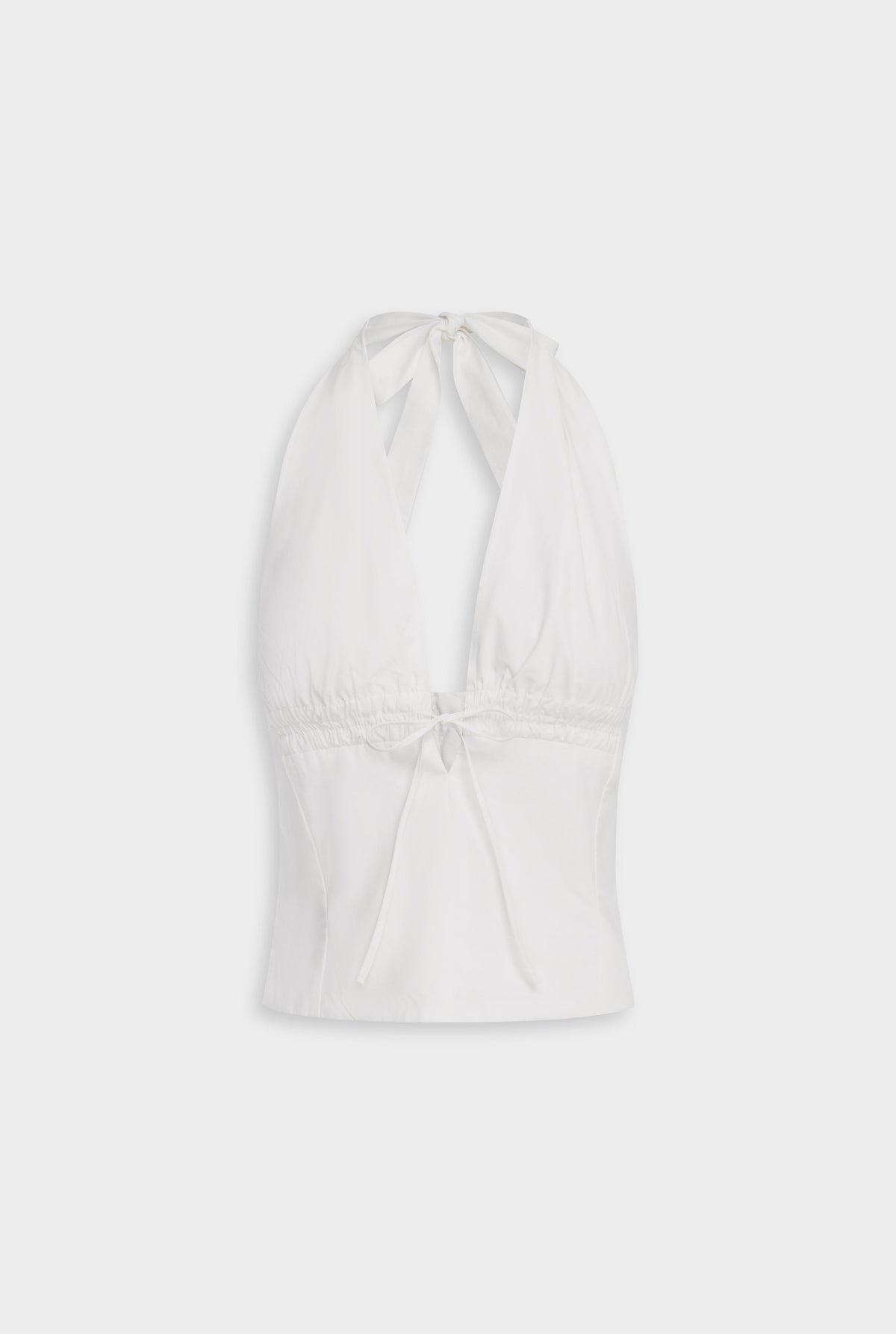 Fitted Cotton Halter - White [[AU_MEDIA:gid://shopify/MediaImage/27754609705047]]