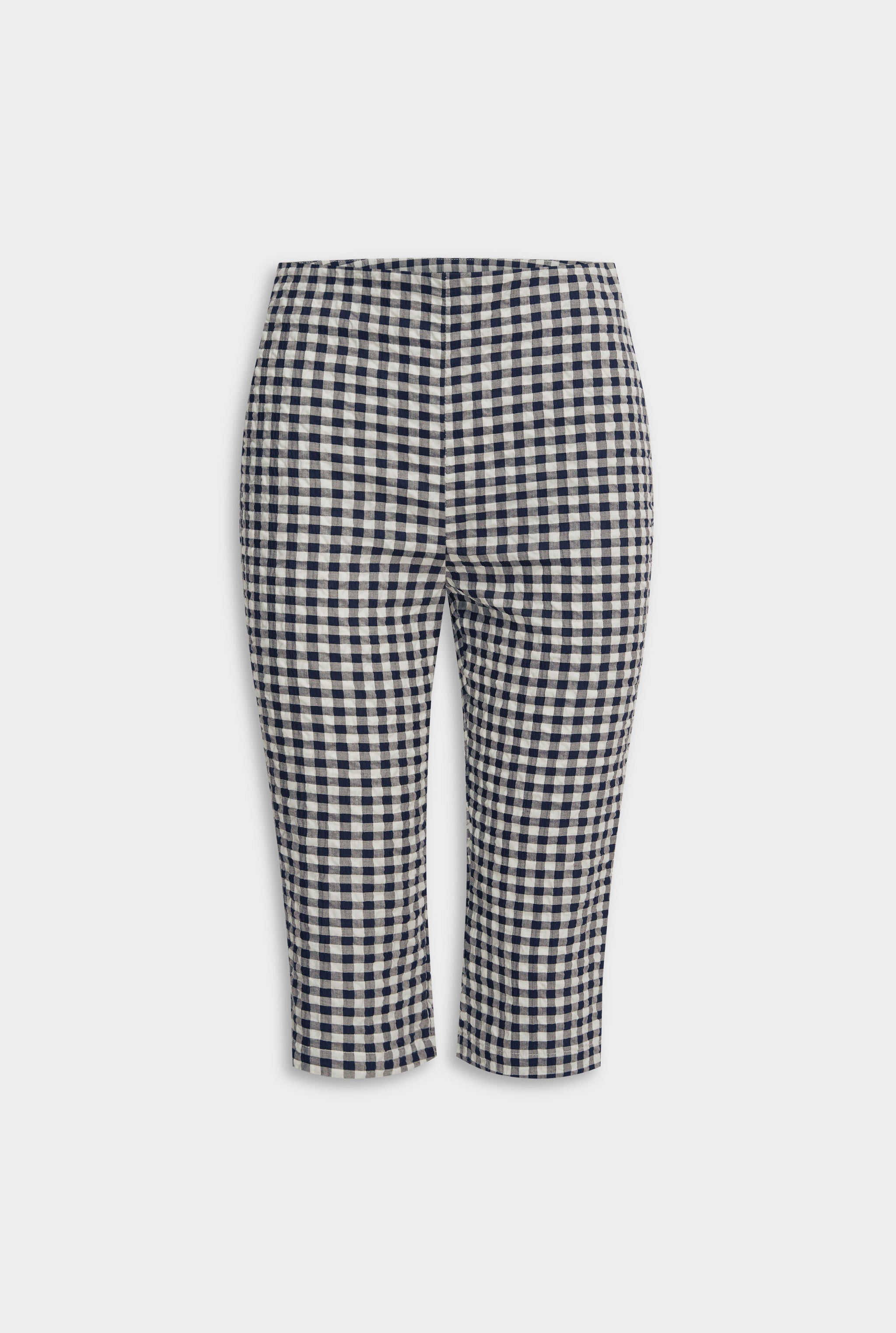 Gingham Capri Pant - Navy/Cream Gingham