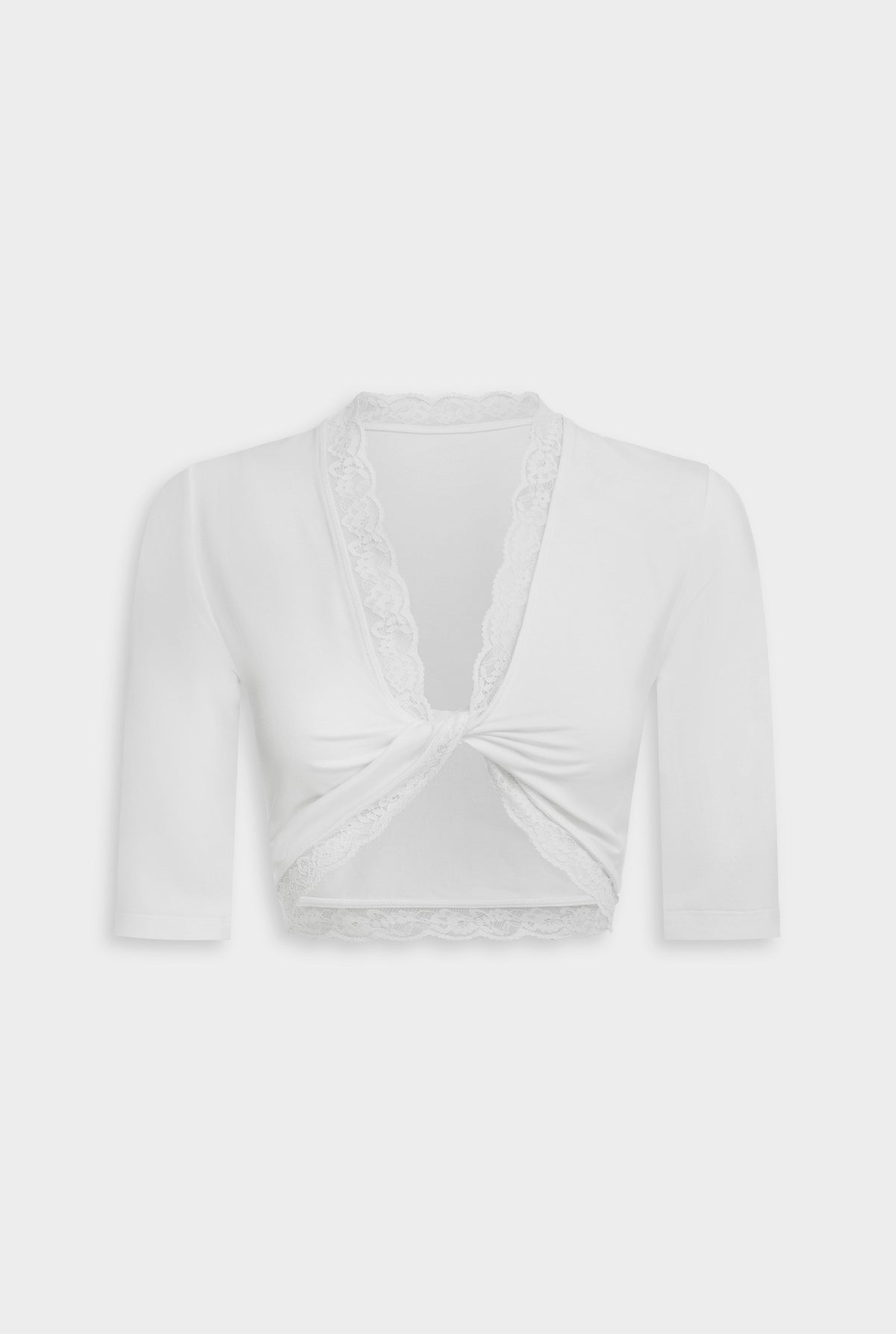 Lace Twist 3/4 Sleeve Top - White [[AU_MEDIA:gid://shopify/MediaImage/27754611245143]]