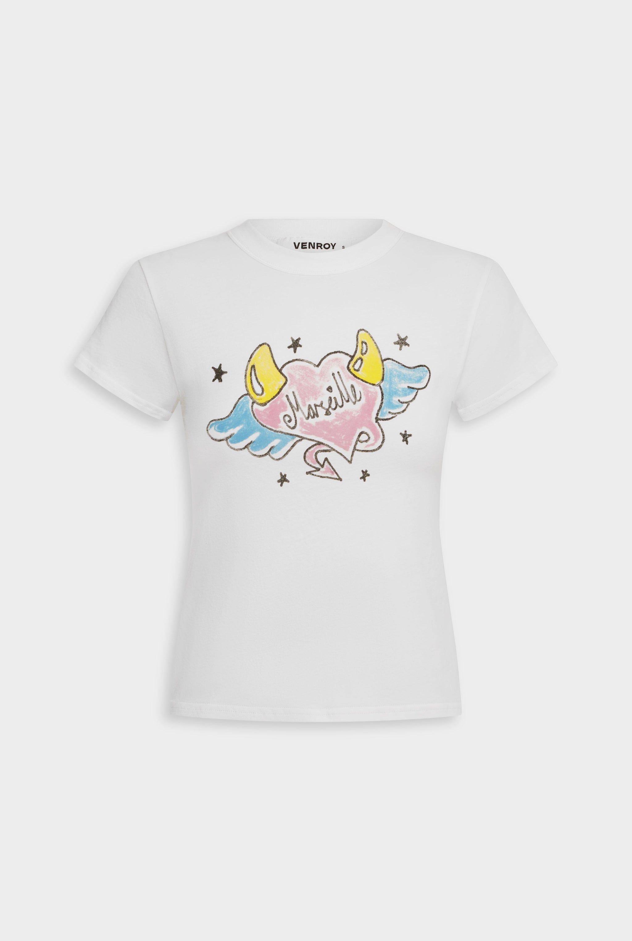 Lightweight Cotton Baby Tee - Off White/Marseille Heart