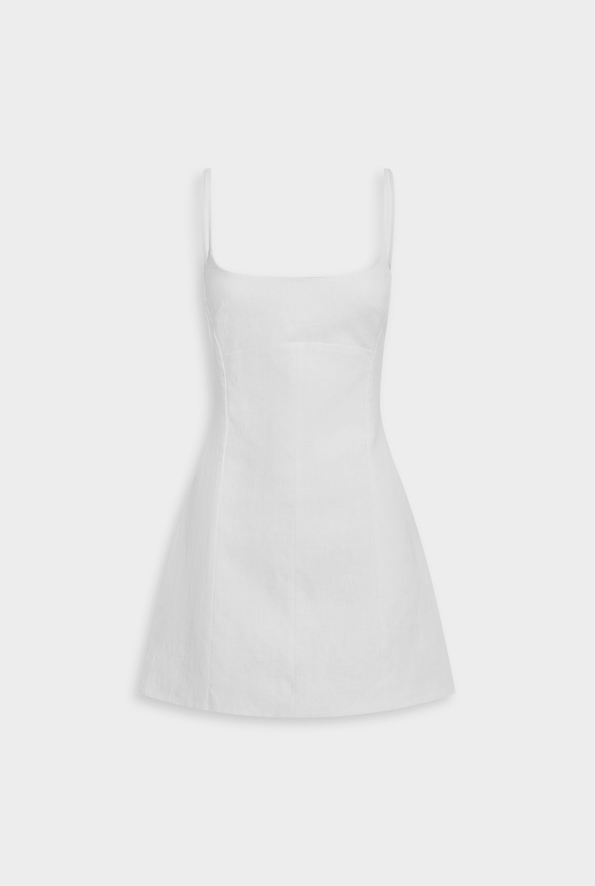 Linen Panelled Mini Dress - White [[AU_MEDIA:gid://shopify/MediaImage/27754612457559]]