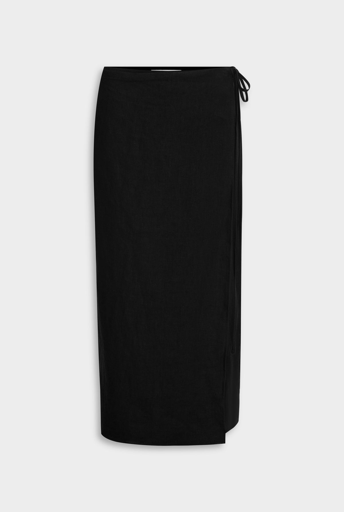 Linen Wrap Maxi Skirt - Black [[AU_MEDIA:gid://shopify/MediaImage/27754612949079]]