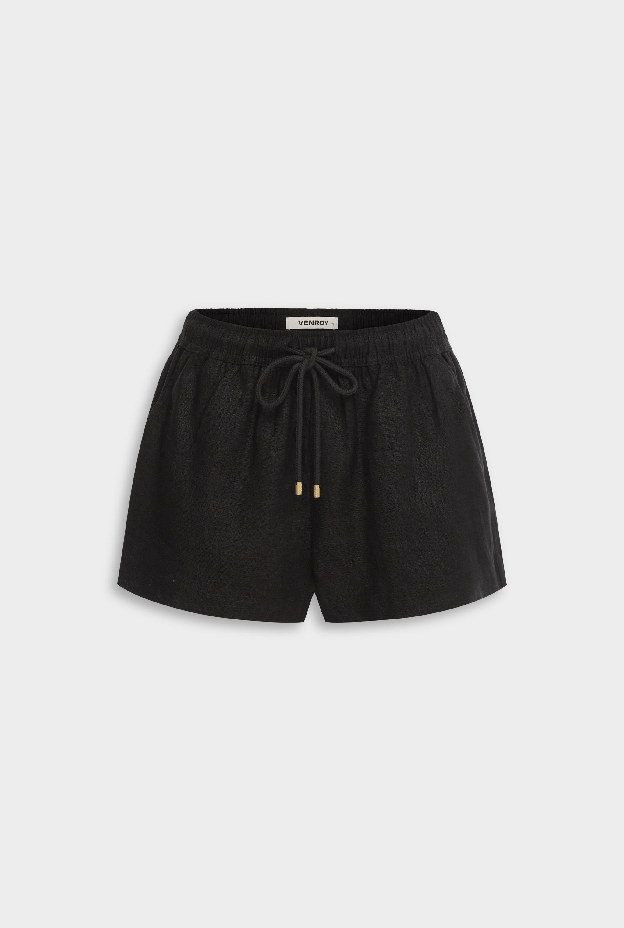 Venroy Linen Lounge Short - Black