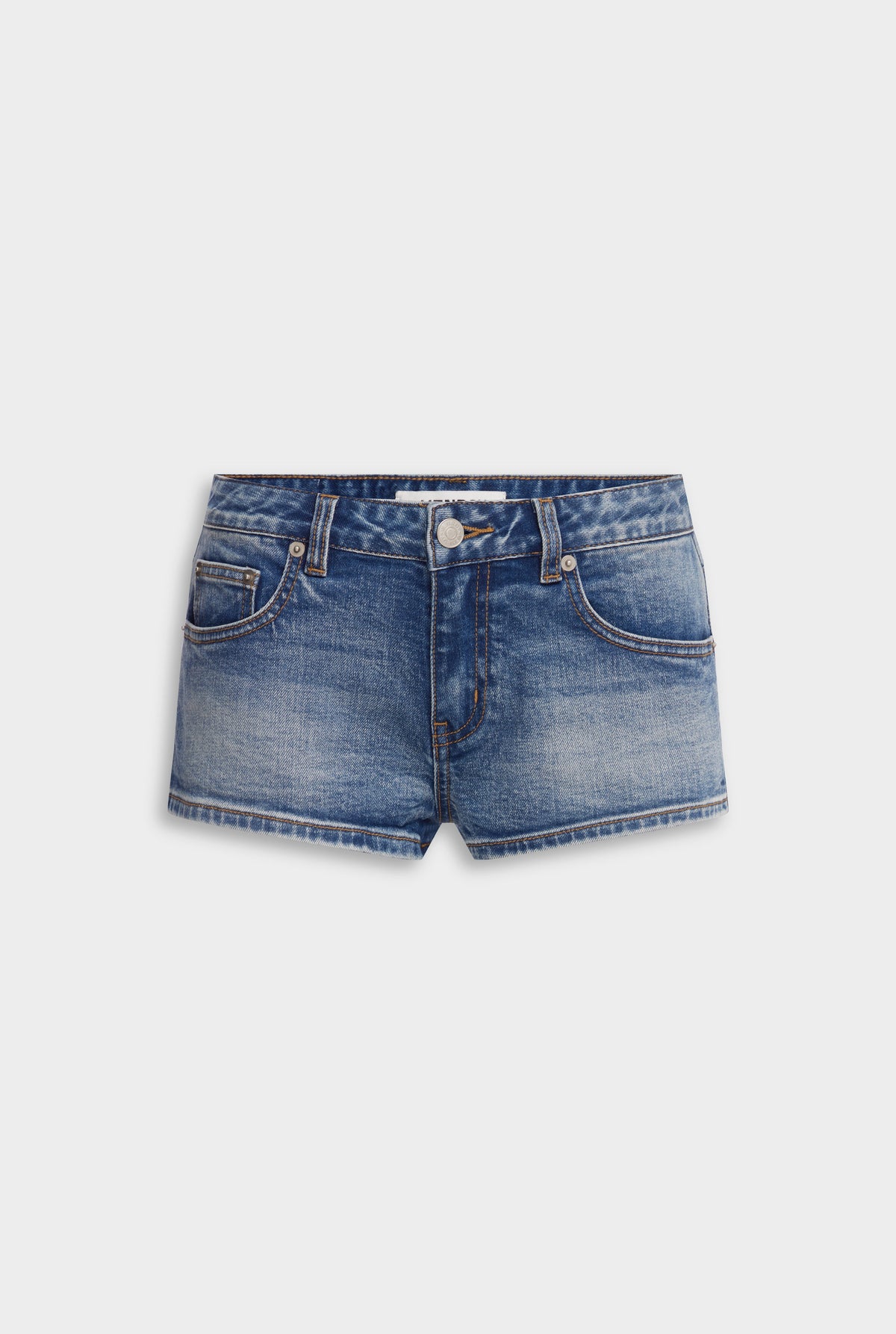 Low Rise Denim Mini Short - Vintage Mid Indigo [[AU_MEDIA:gid://shopify/MediaImage/27754613538903]]