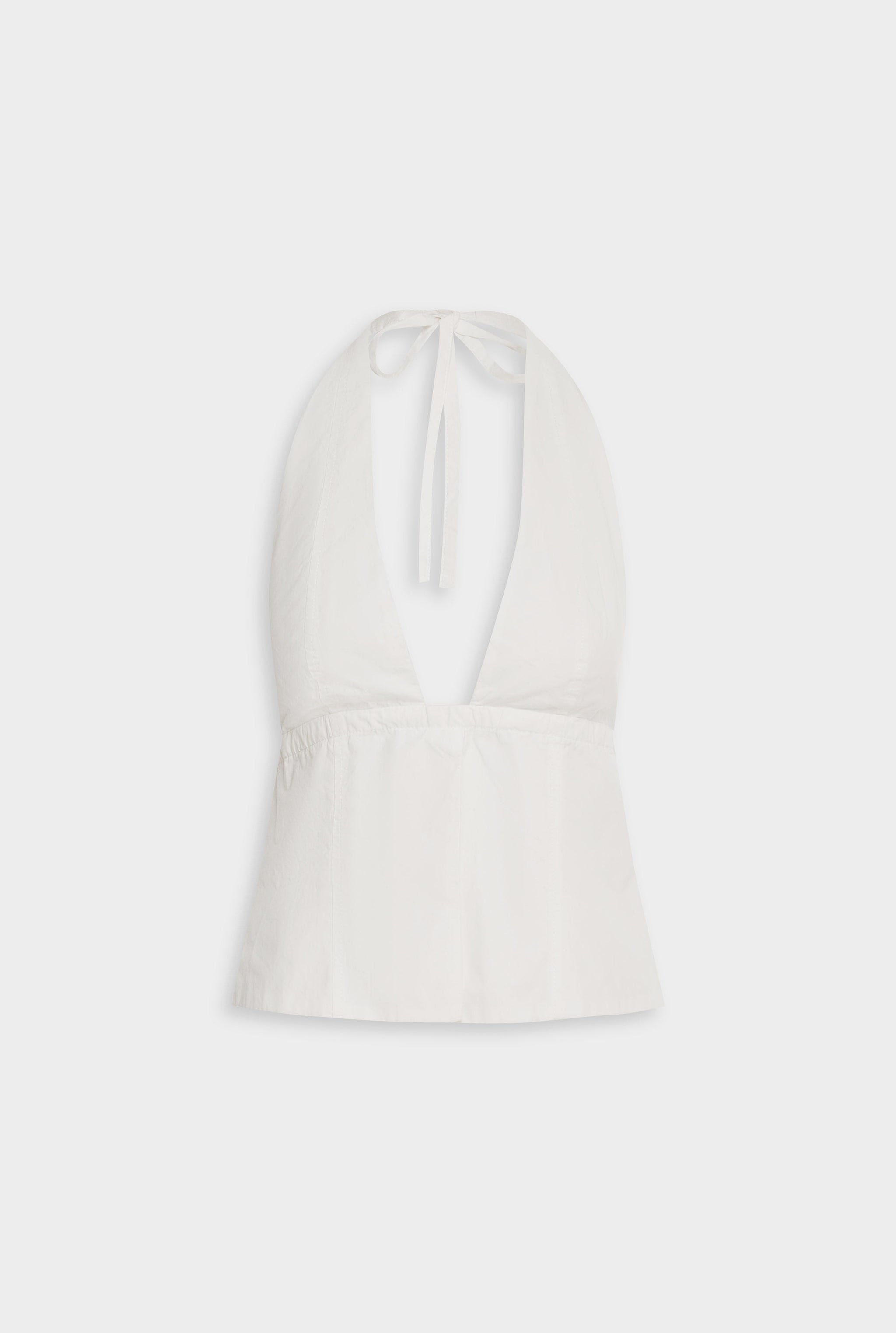 Venroy Panelled Cotton Halter Top - White