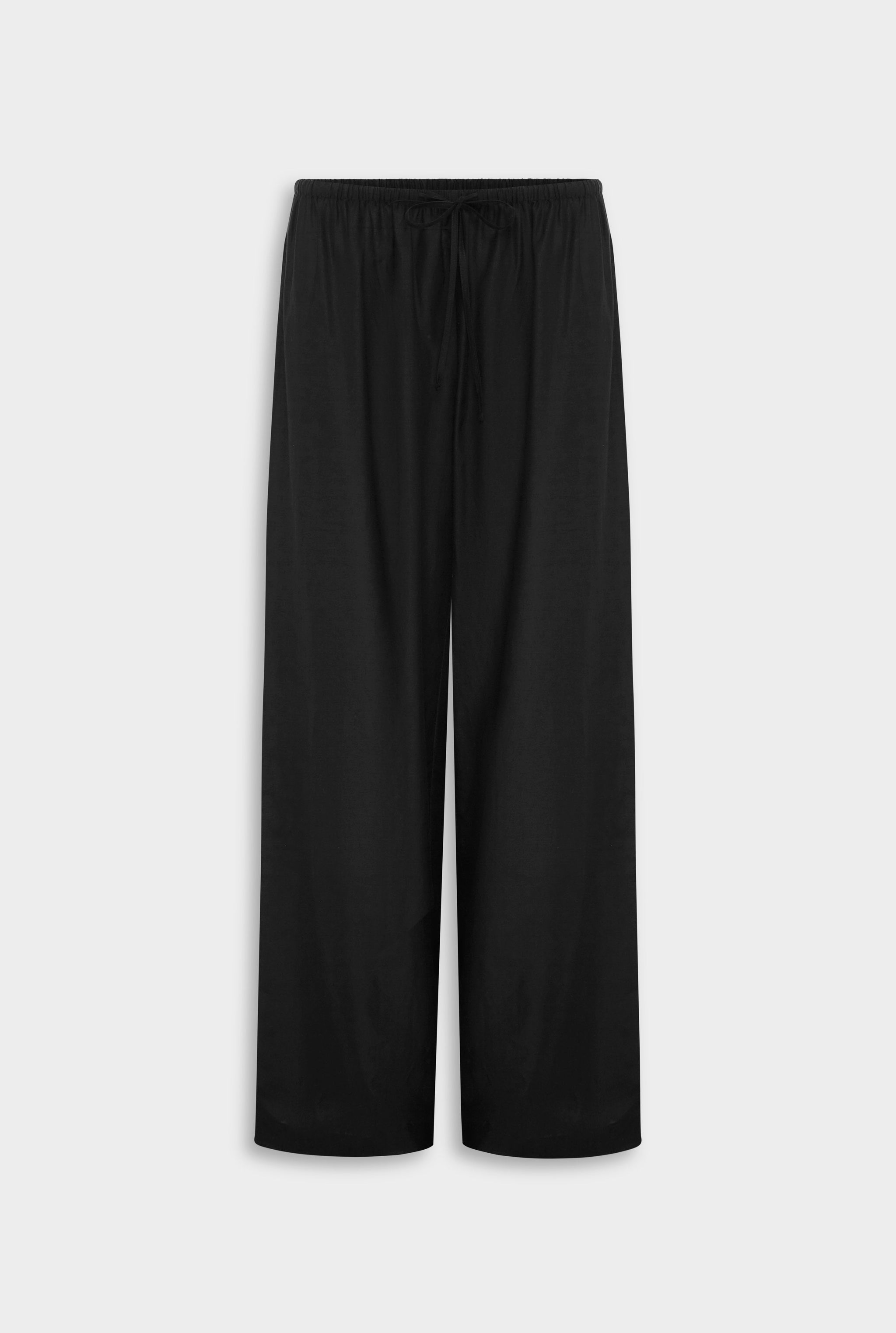 Venroy Silk Cotton Drawstring Pant - Black