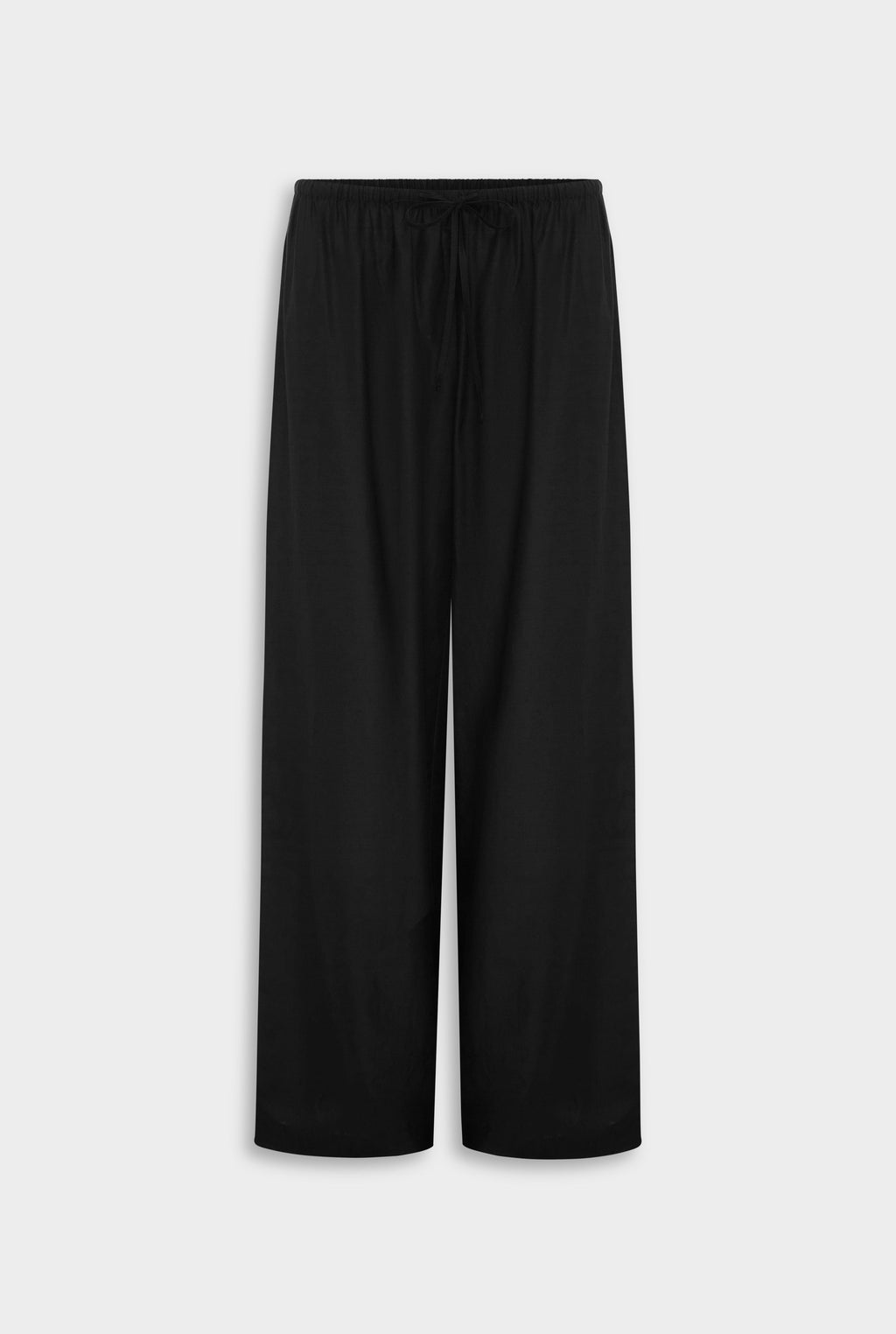 Silk Cotton Drawstring Pant - Black