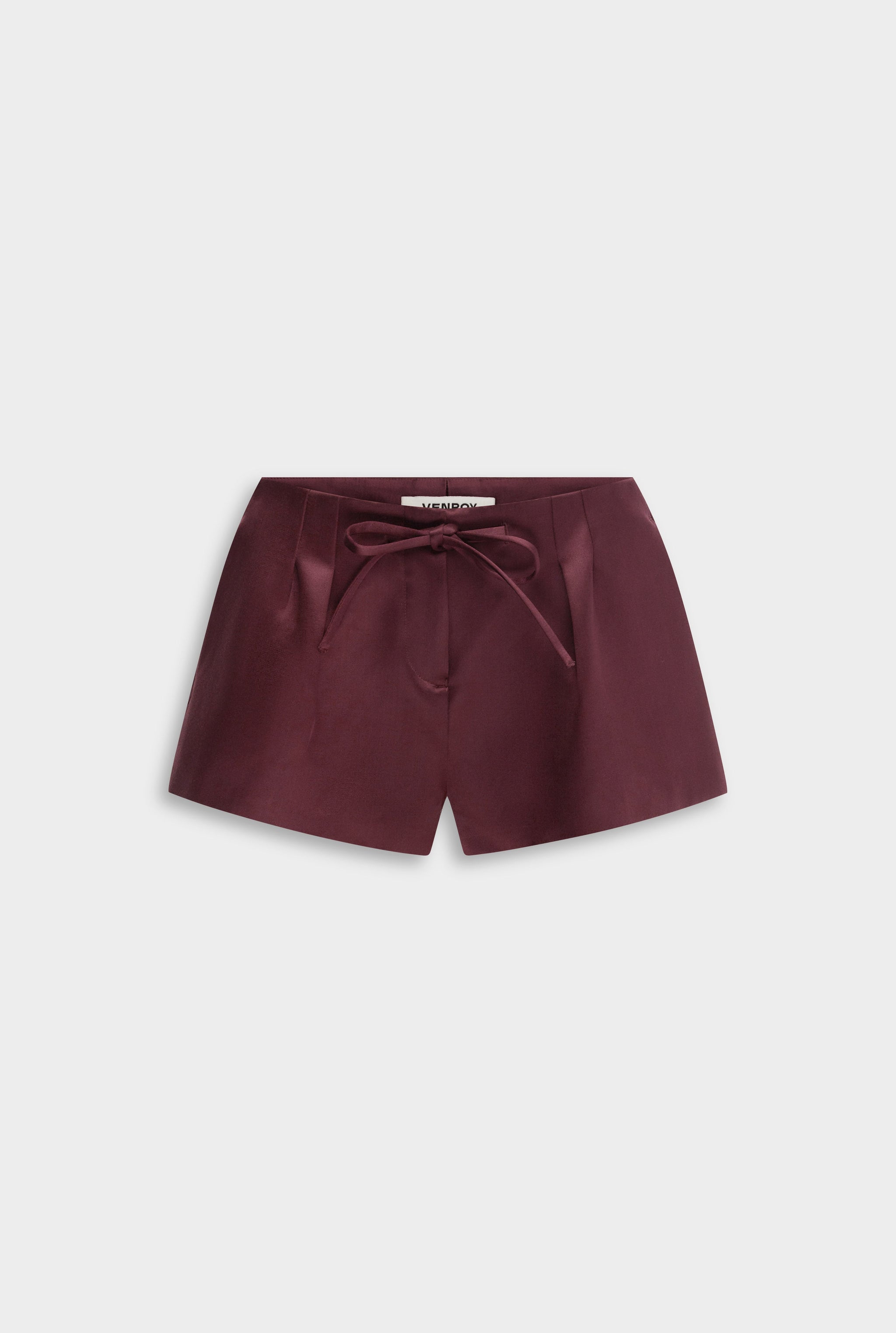 Silk Cotton Drawstring Short - Dark Plum