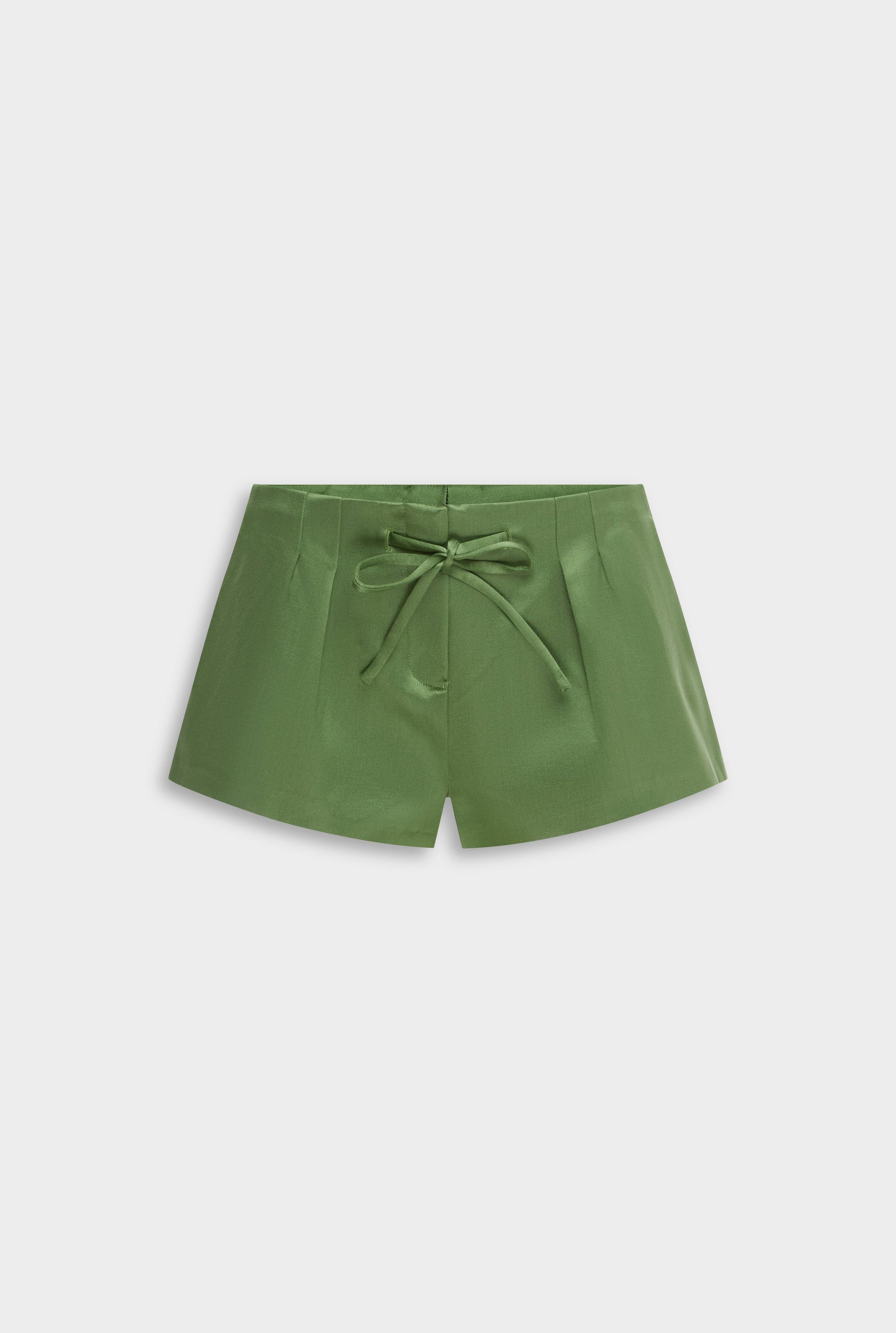 Venroy Silk Cotton Drawstring Short - Ivy Green