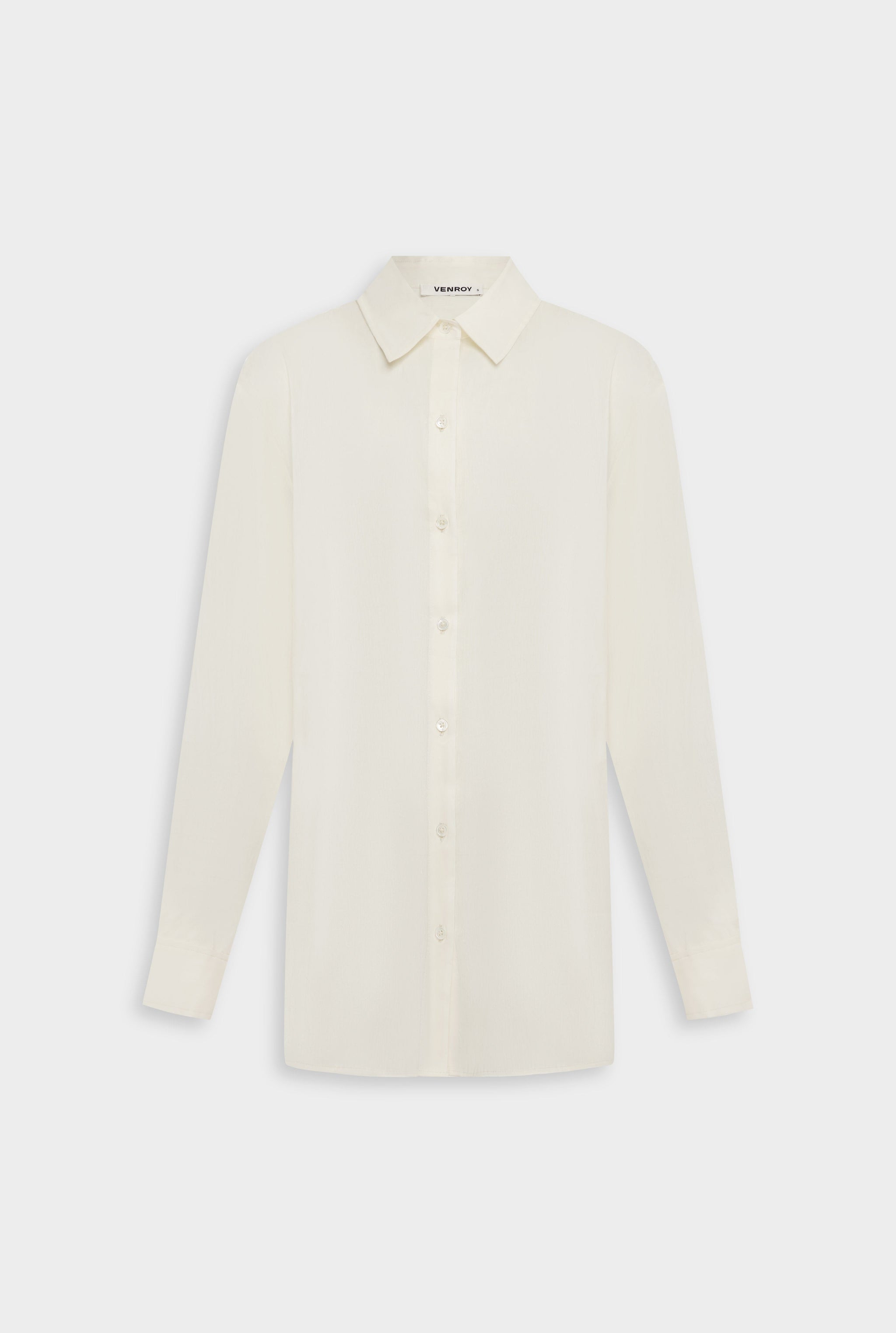 Venroy Relaxed Silk Linen Shirt - Off White