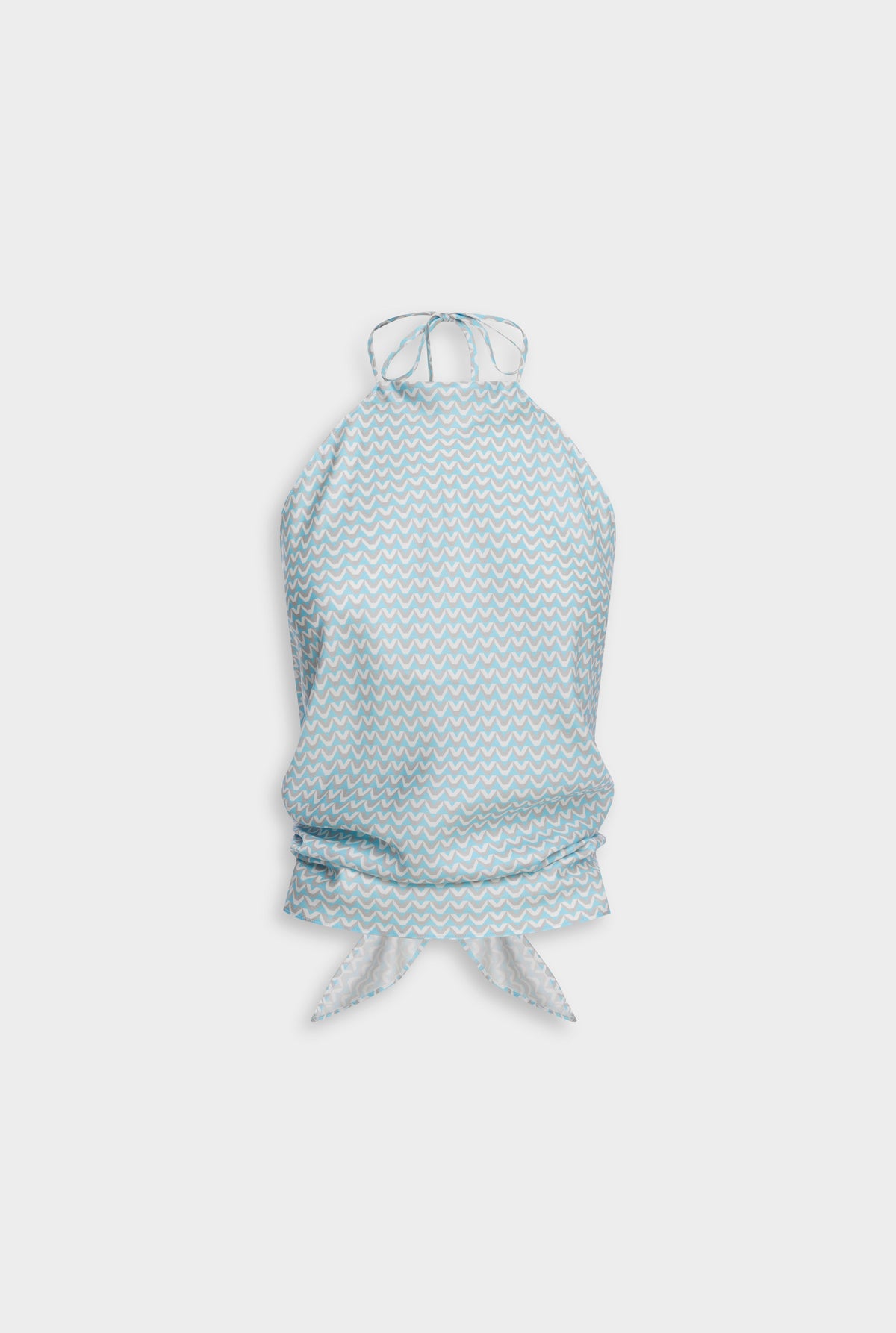 Silk Scarf Halter Top - Ice Blue/Silver V Monogram [[AU_MEDIA:gid://shopify/MediaImage/27754614456407]]