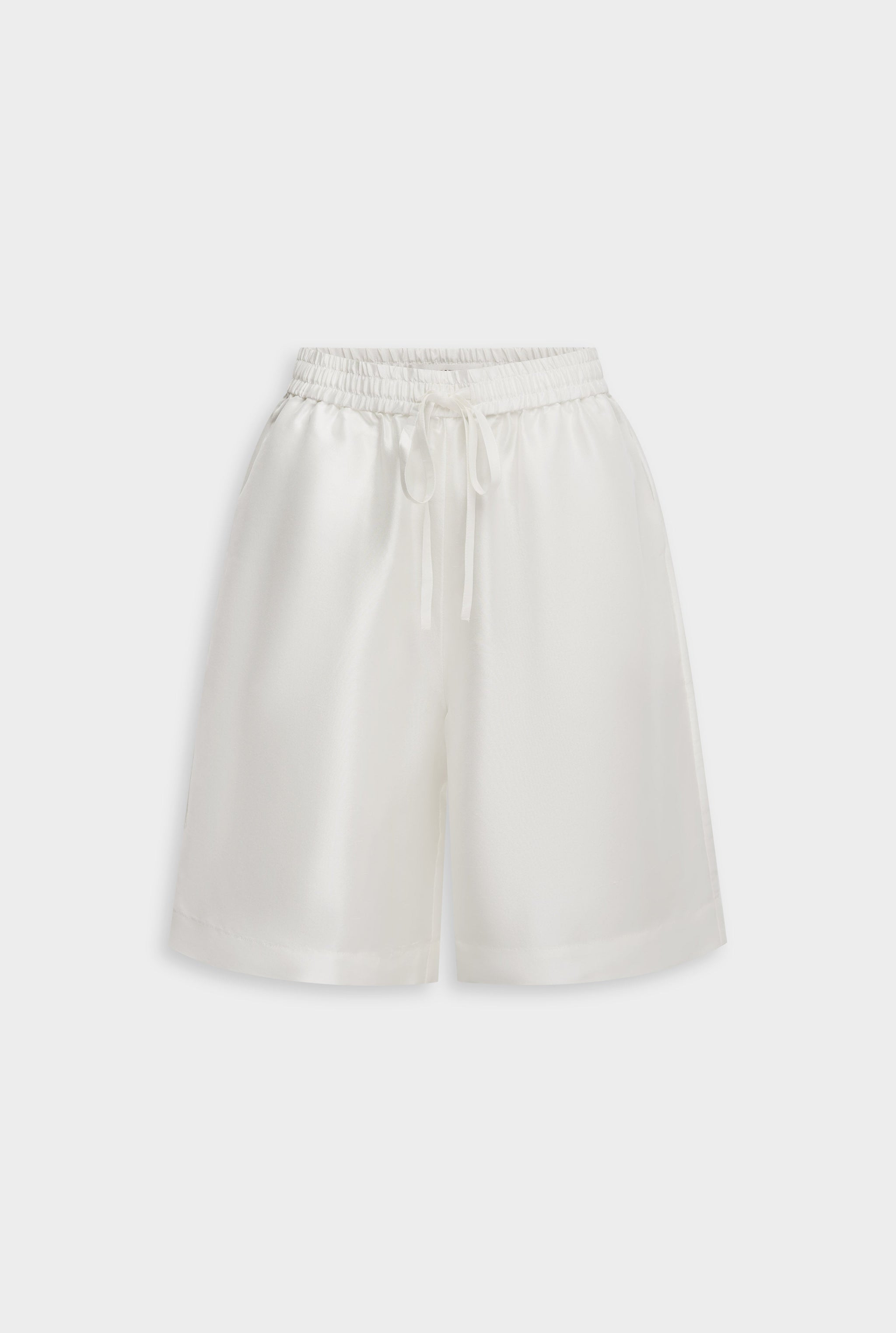 Silk Slub Bermuda Short - Off White