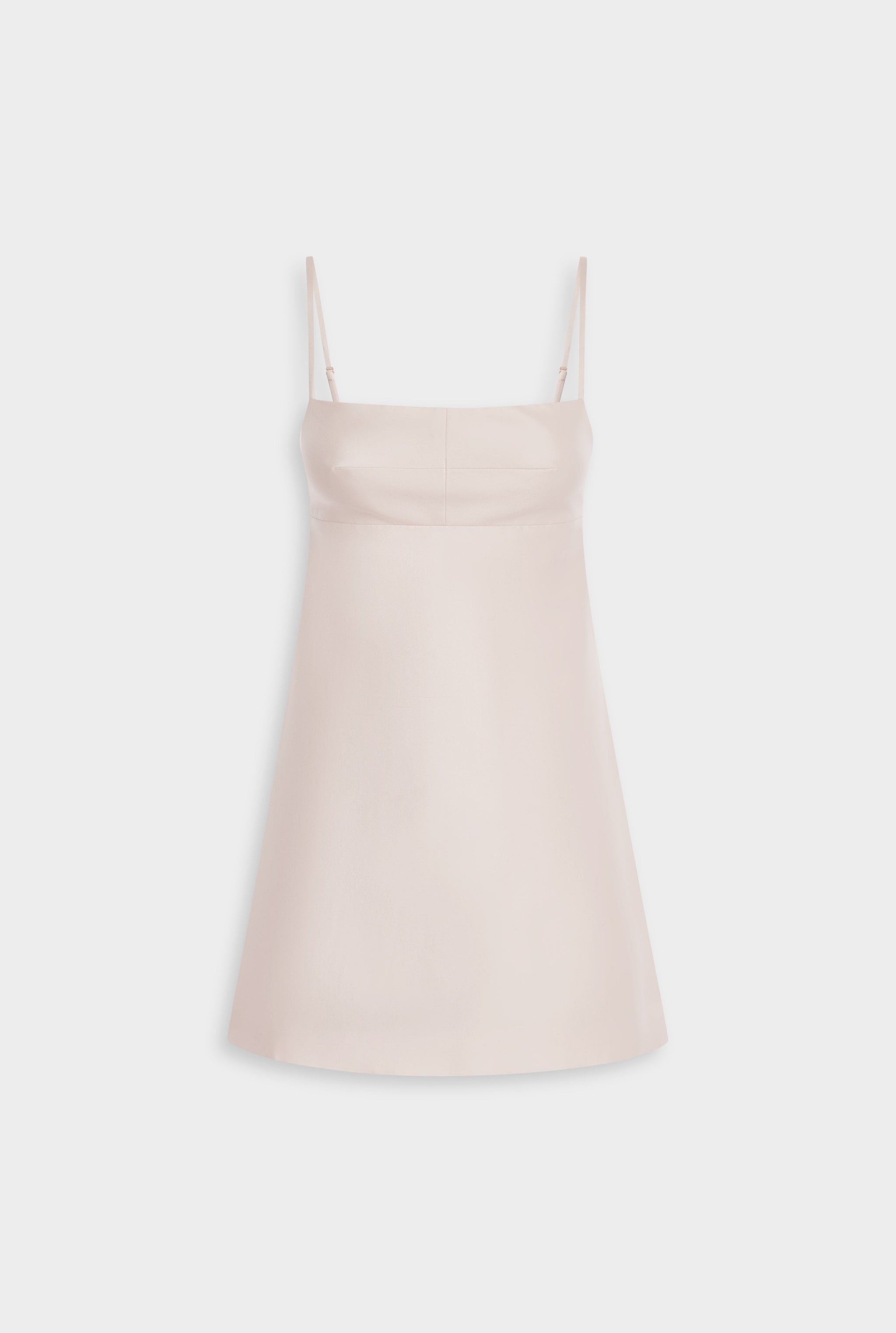 Silk Slub Dupion Mini Dress - Tinted Pink
