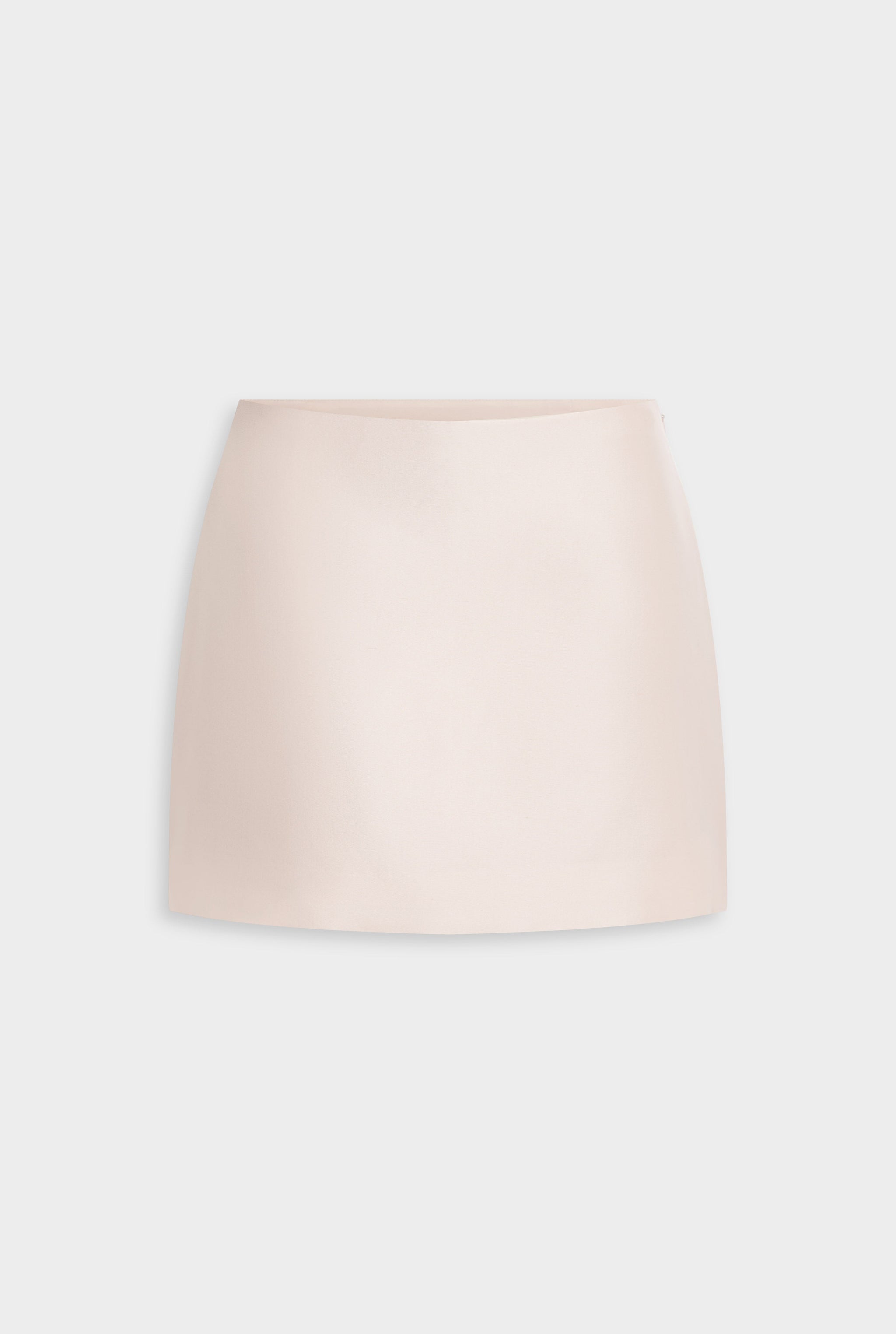 Silk Slub Mini Skirt - Tinted Pink