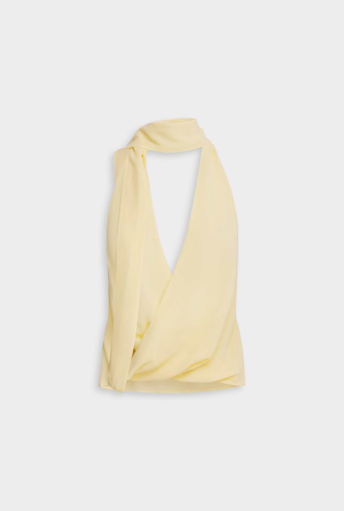 Silk Twist Plunge Top - Pastel Yellow [[AU_MEDIA:gid://shopify/MediaImage/27754614653015]]