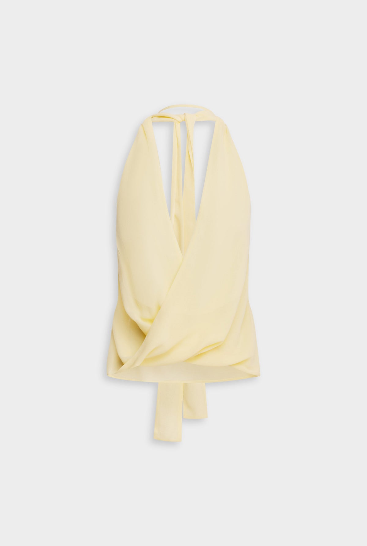 Silk Twist Plunge Top - Pastel Yellow [[AU_MEDIA:gid://shopify/MediaImage/27754614718551]]