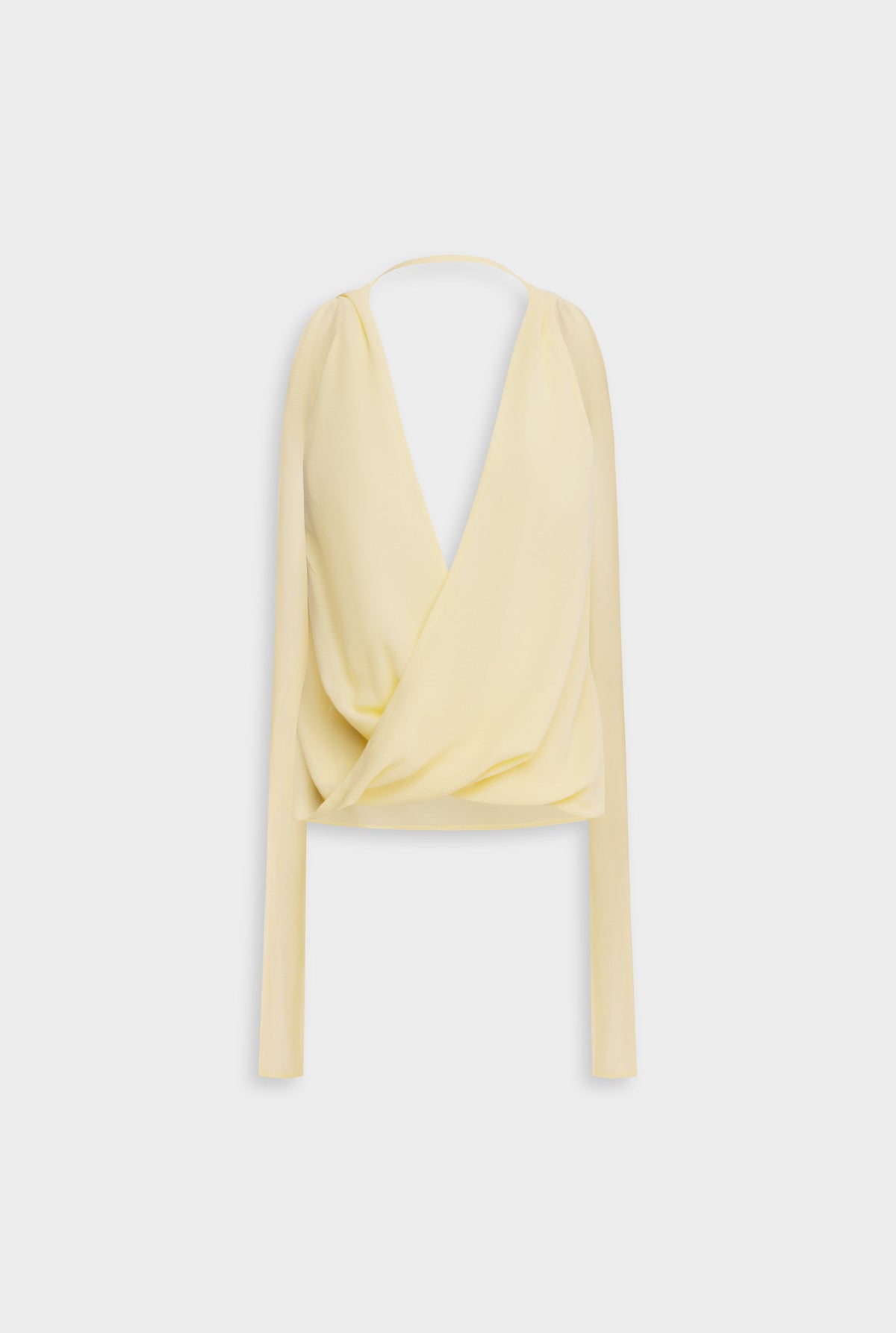 Silk Twist Plunge Top - Pastel Yellow [[AU_MEDIA:gid://shopify/MediaImage/27754614980695]]