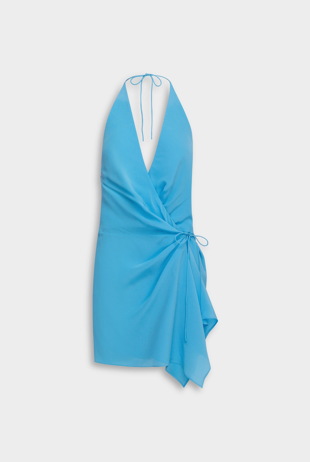 Silk Wrap Mini Dress - Aquarius [[AU_MEDIA:gid://shopify/MediaImage/27754615013463]]