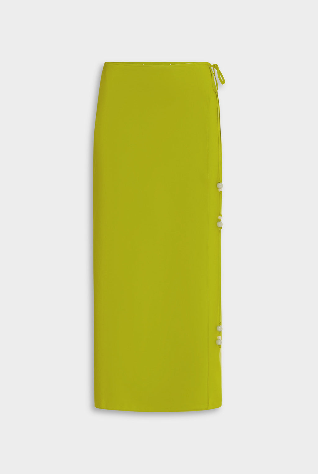 Silk Wrap Skirt - Chartreuse