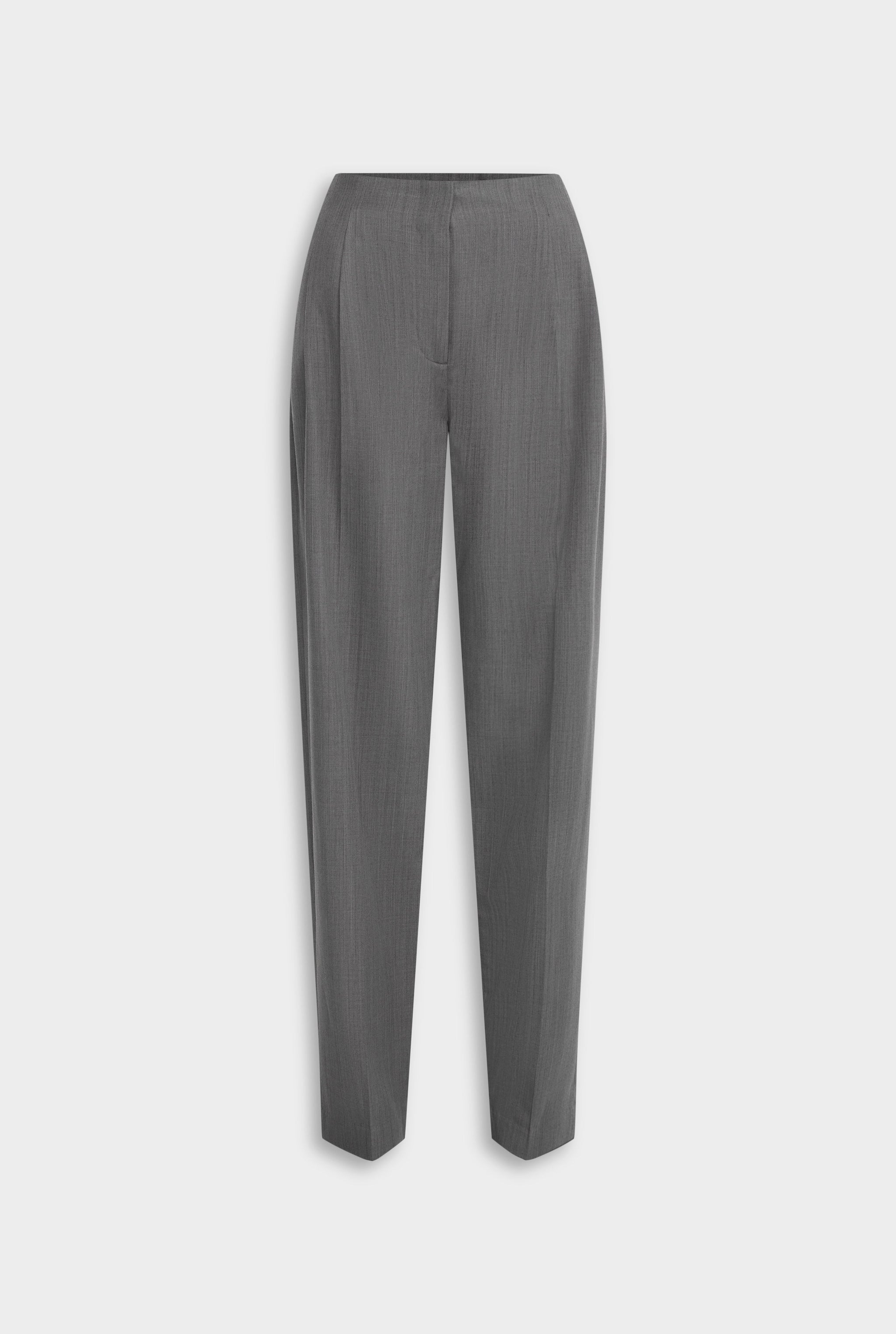 Tailored Pleat Trouser - Charcoal Marl