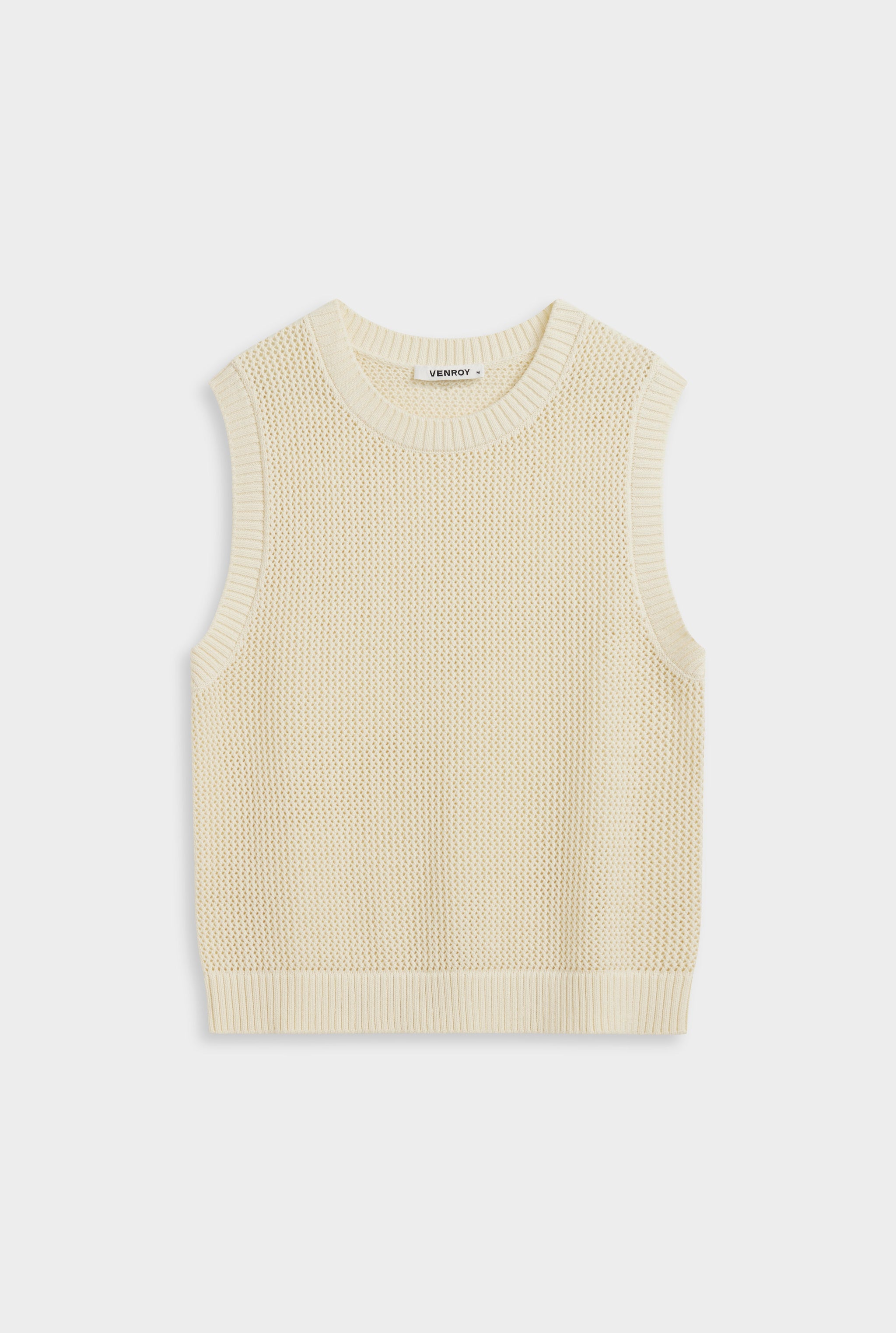 Crochet Knit Tank - Cream