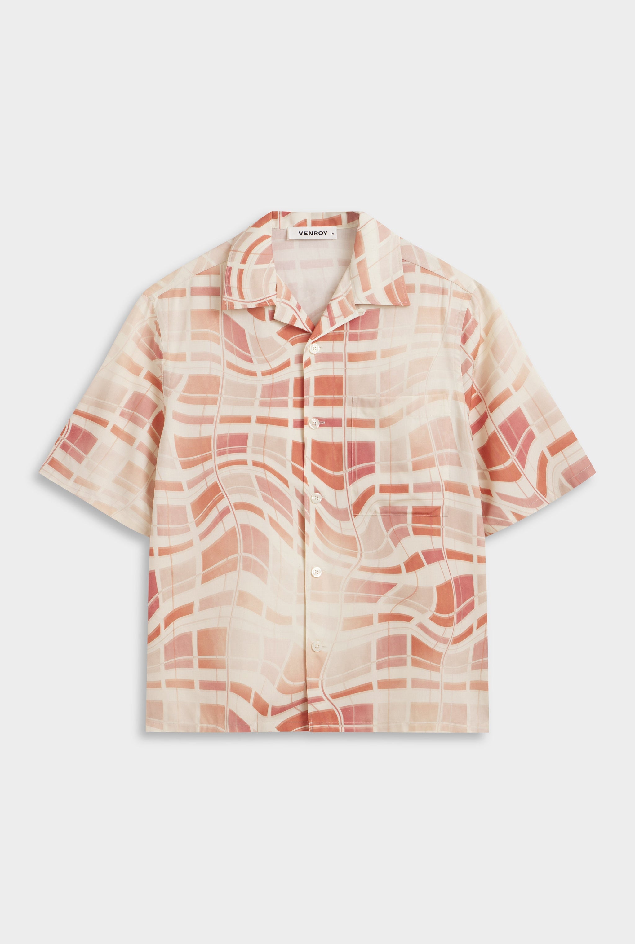 Fuji Silk Camp Collar Shirt - Warped Check