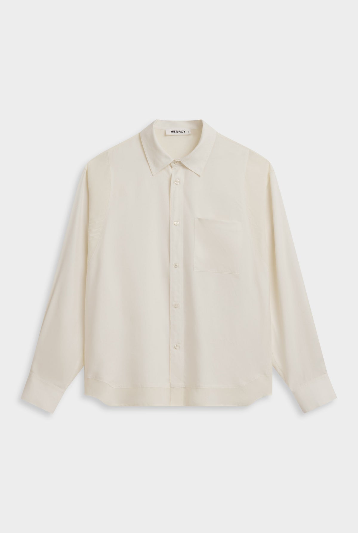 Long Sleeve Silk Panelled Shirt - Cream [[AU_MEDIA:gid://shopify/MediaImage/27957751906391]]