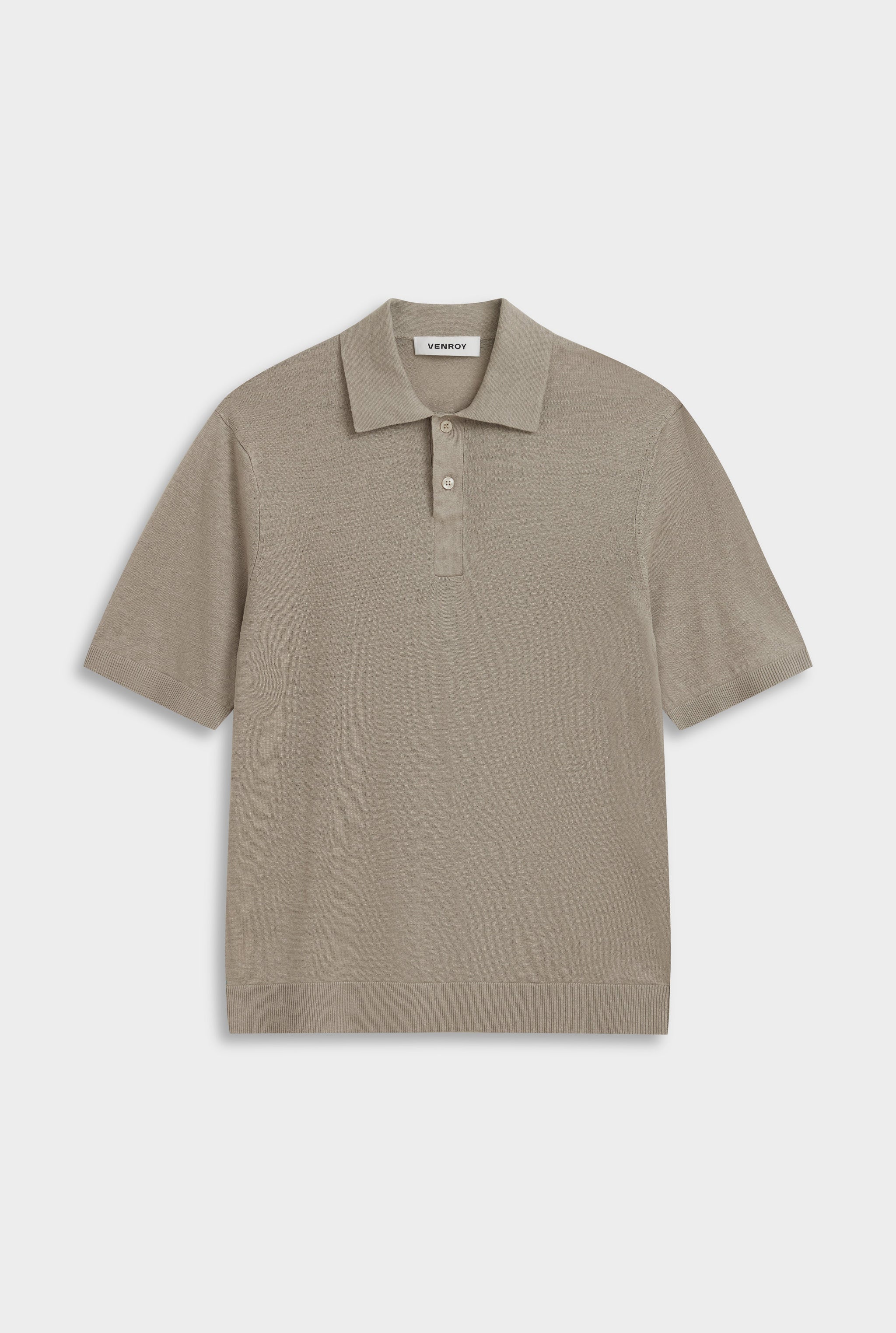 Linen Knit Polo - Stone