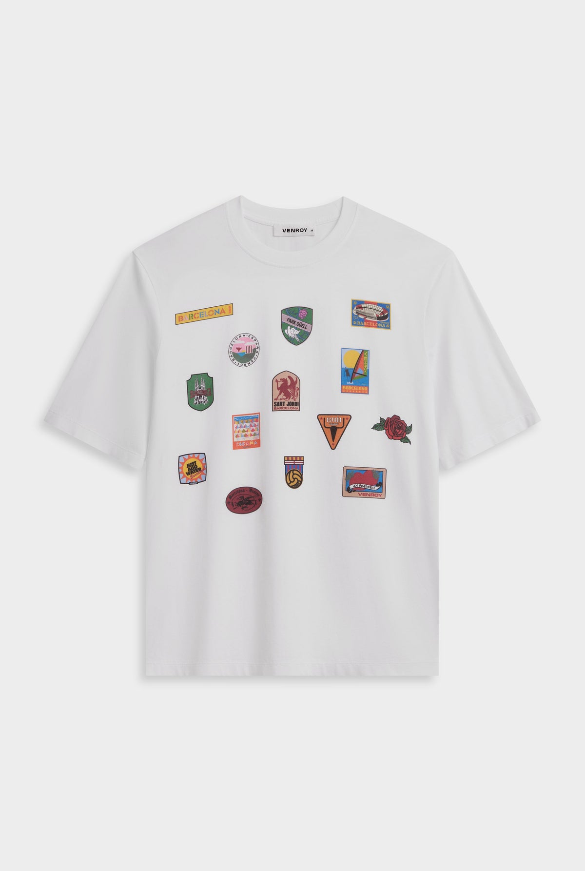 Oversized T-Shirt - White/Travel Stickers [[AU_MEDIA:gid://shopify/MediaImage/27957747646551]]