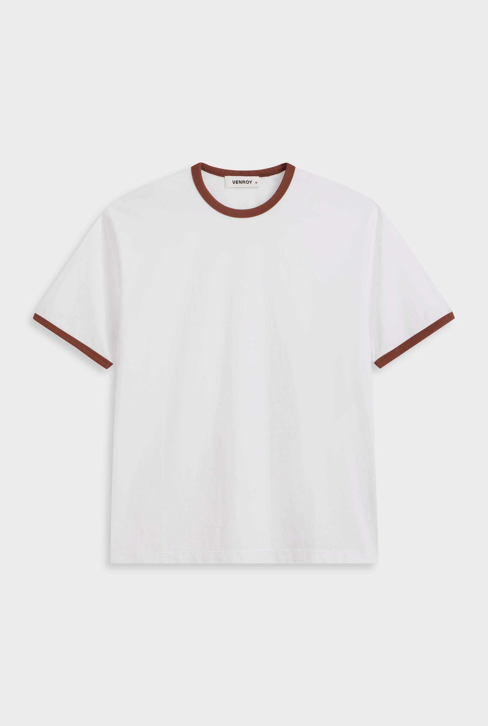 Ringer T Shirt - White/Burnt Red