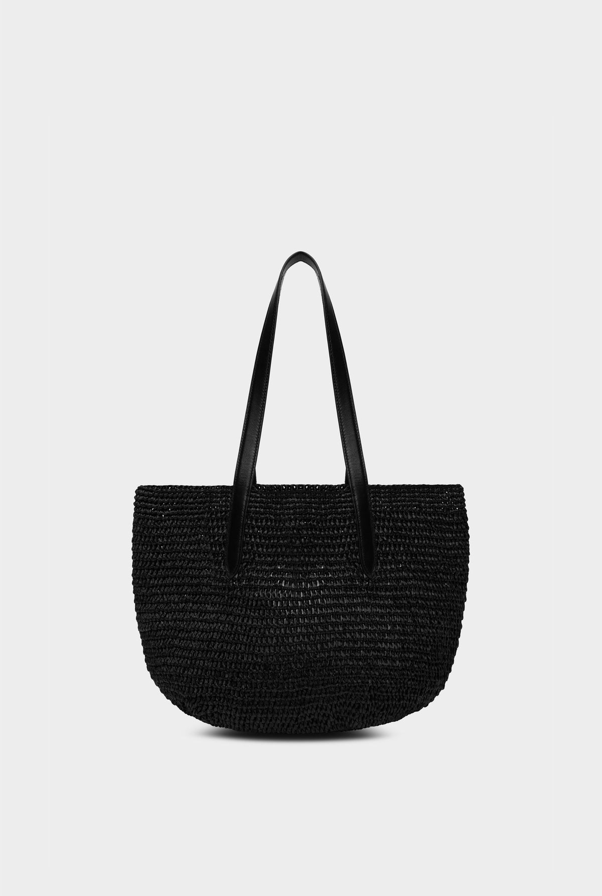 Small Raffia Tote - Black/Black [[AU_MEDIA:gid://shopify/MediaImage/27957796765783]]