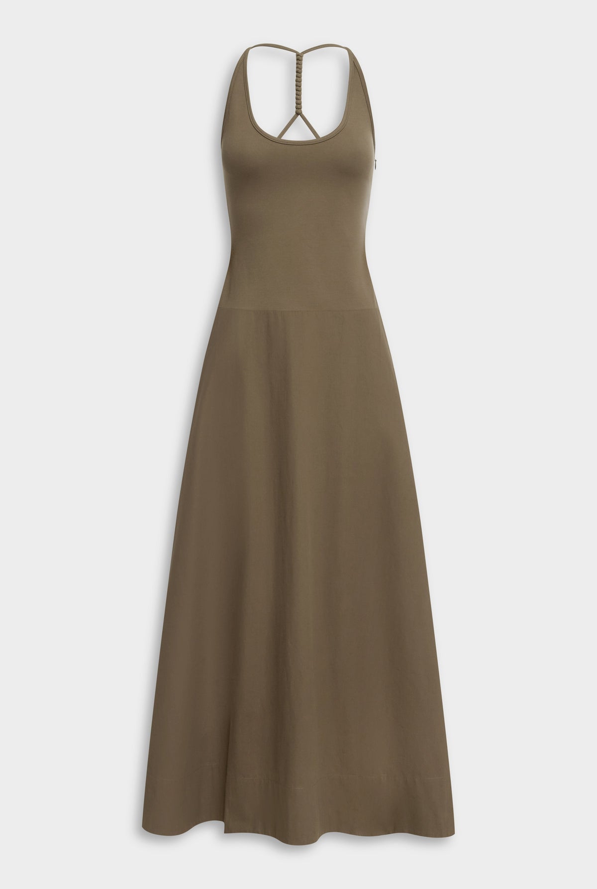 Braided Strap Halter Maxi Dress - Chocolate Chip