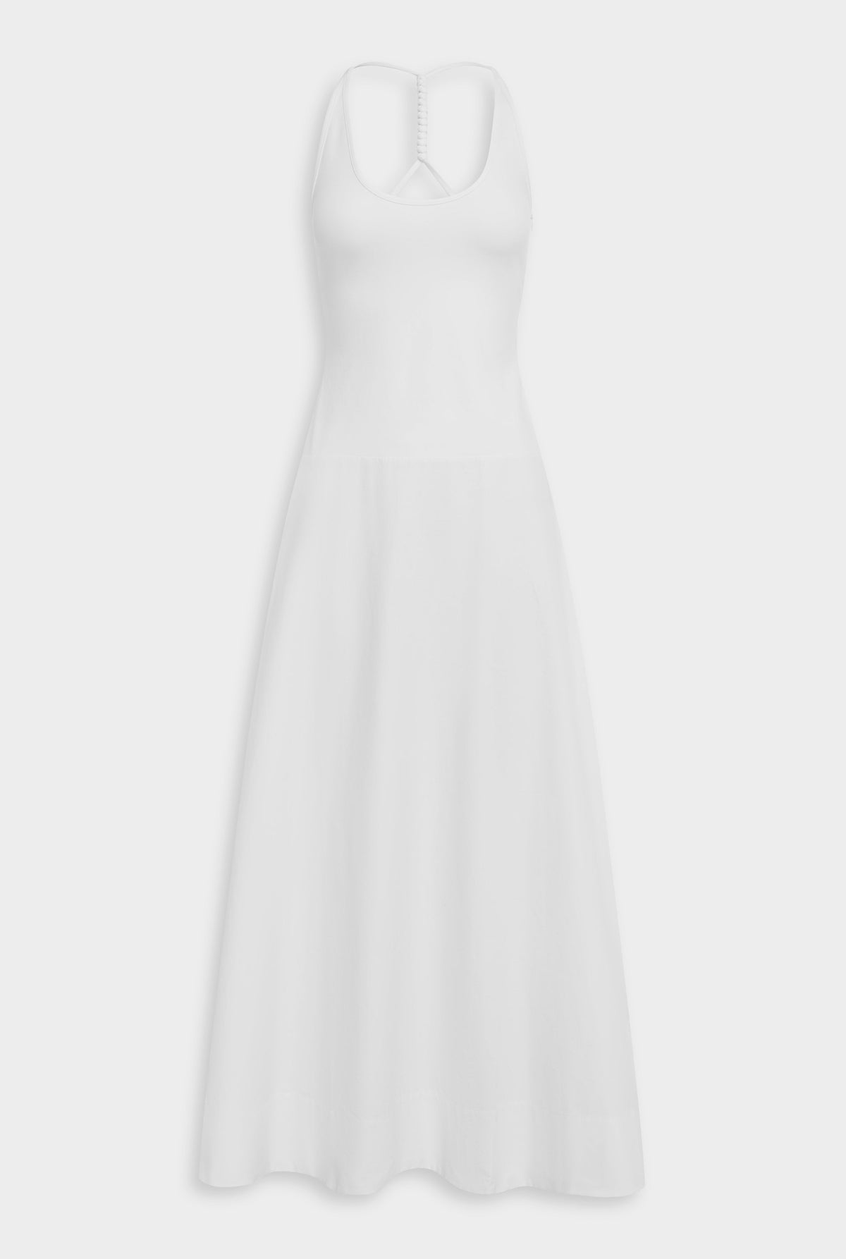 Braided Strap Halter Maxi Dress - Off White