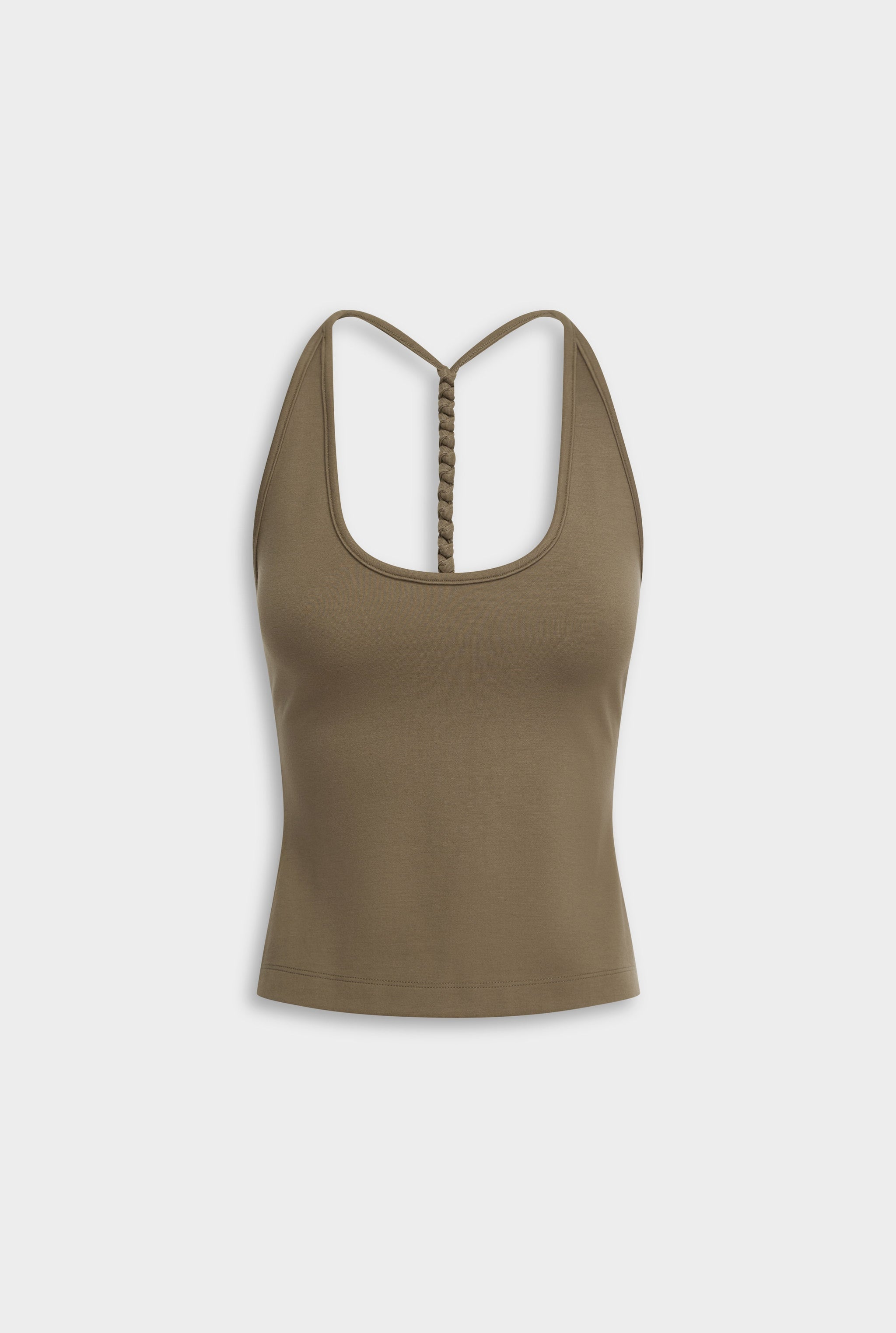 Braided Strap Halter Top - Chocolate Chip