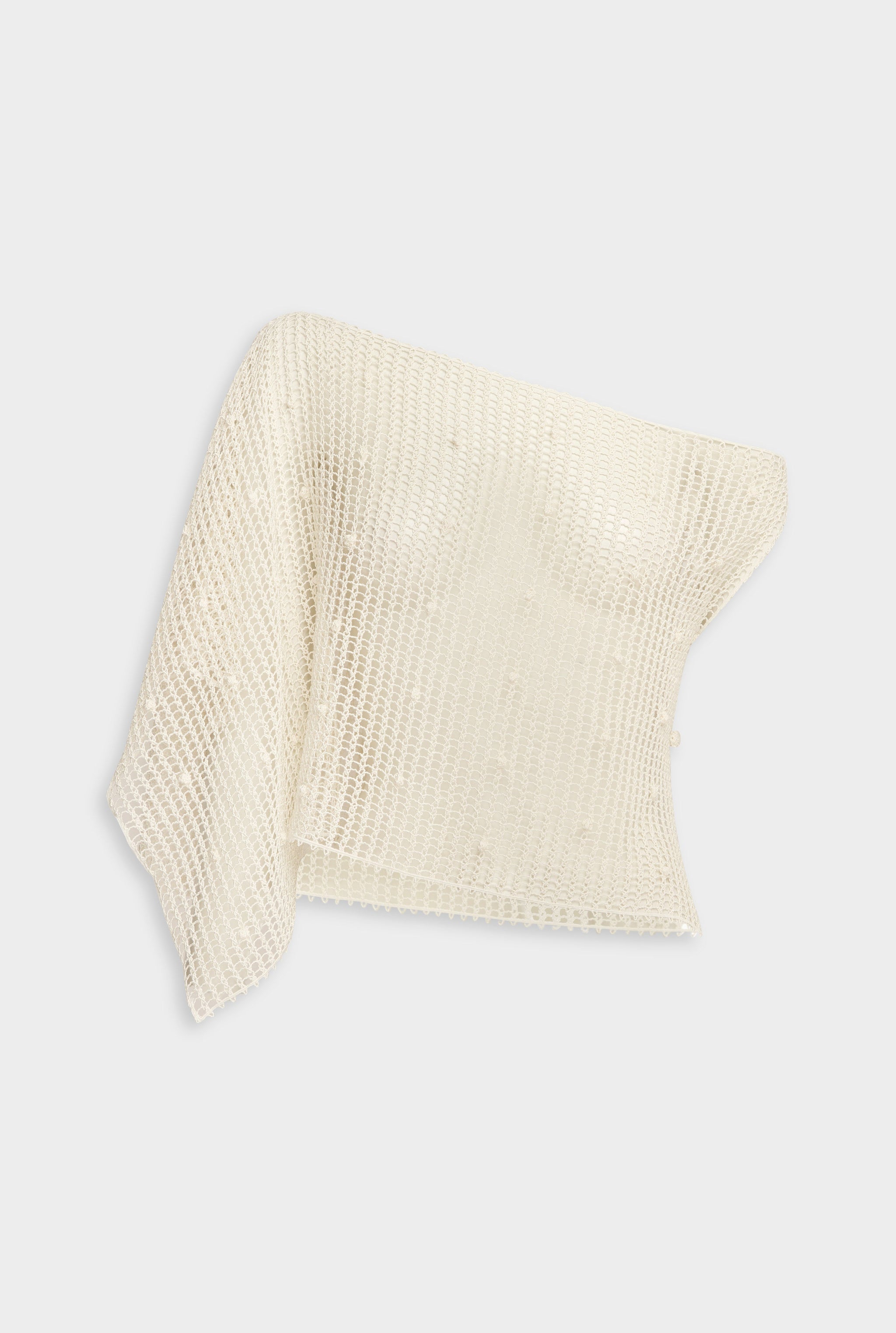 Venroy Cord Crochet Poncho - Off White