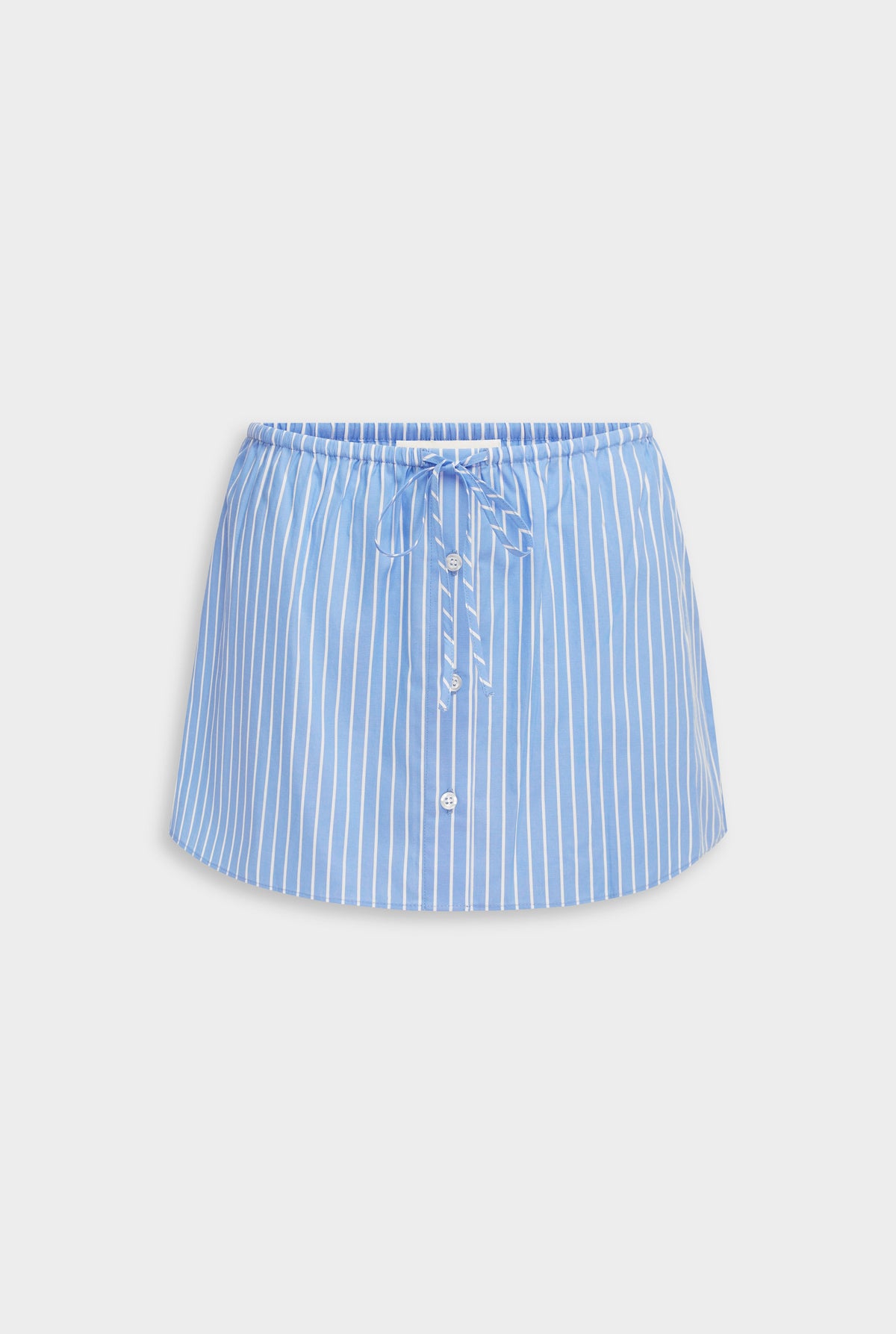 Cotton Shirting Mini Skirt - Blue/White Stripe