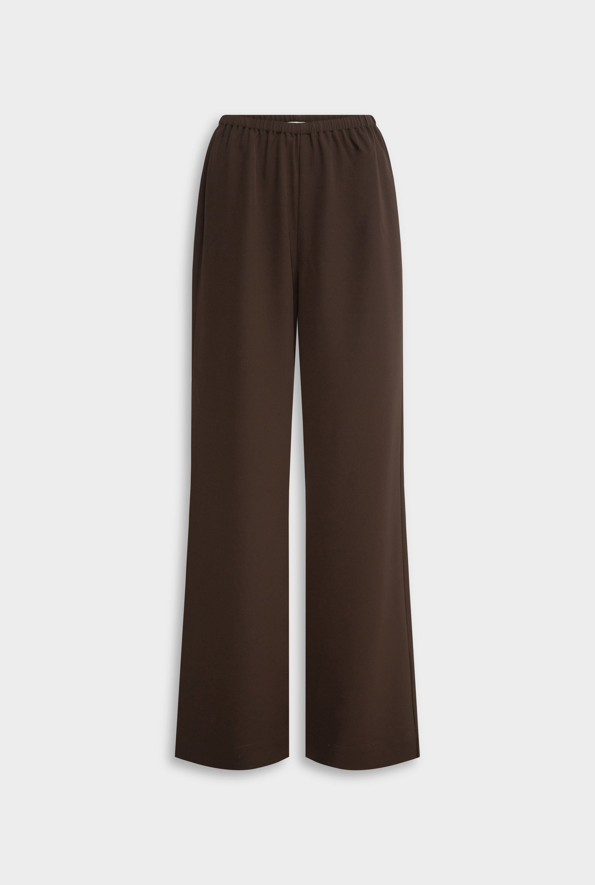 Crepe Elastic Waist Pant - Dark Chocolate