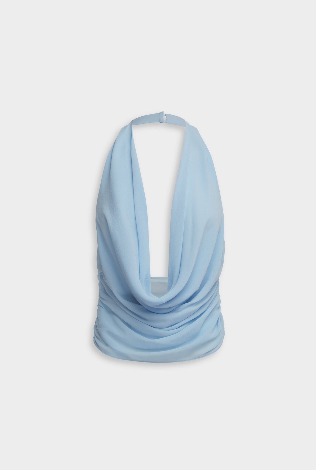Deep Cowl Sheer Silk Halter - Sky Blue [[AU_MEDIA:gid://shopify/MediaImage/27957885304919]]