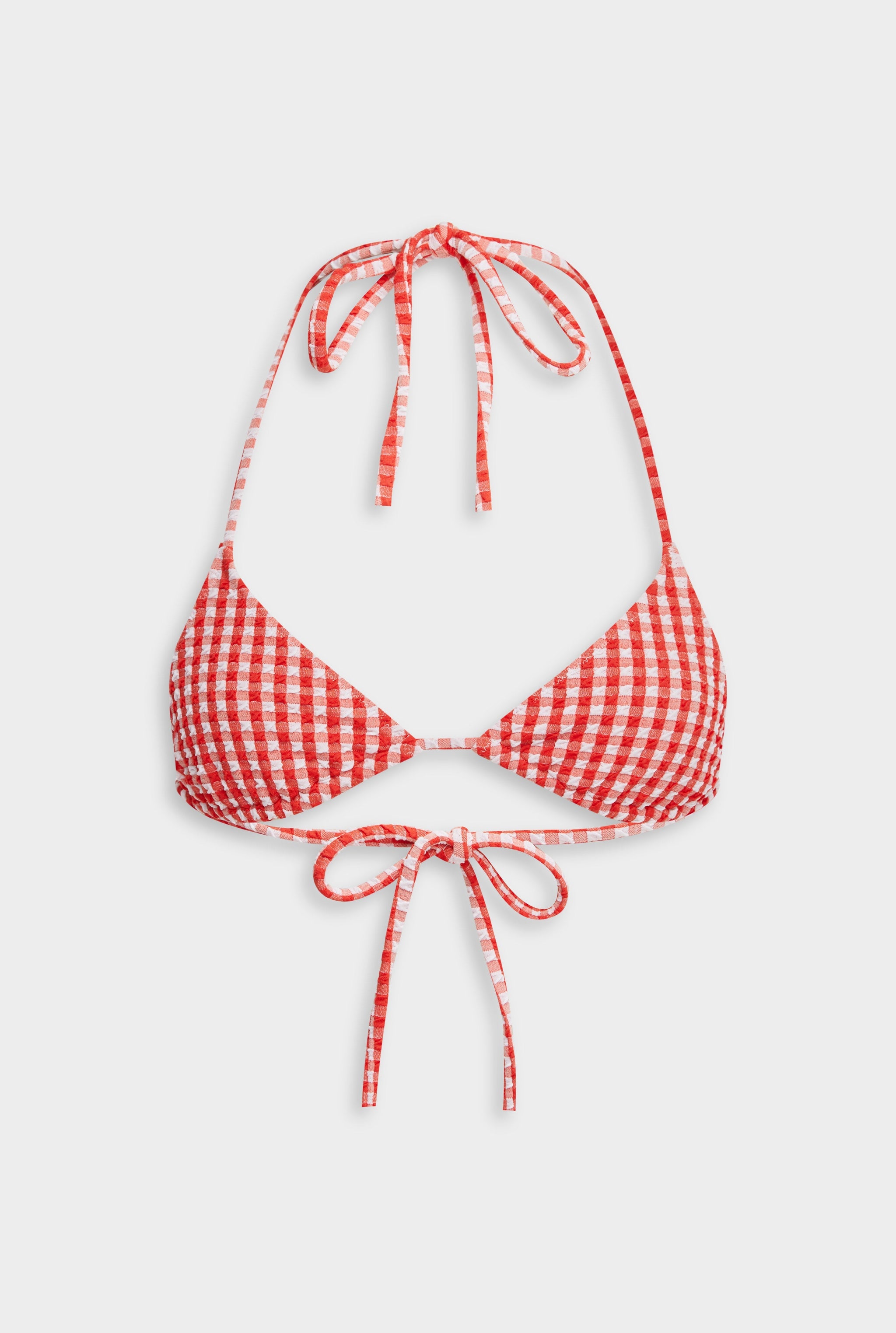 Gingham Triangle Bikini - Red/White Gingham
