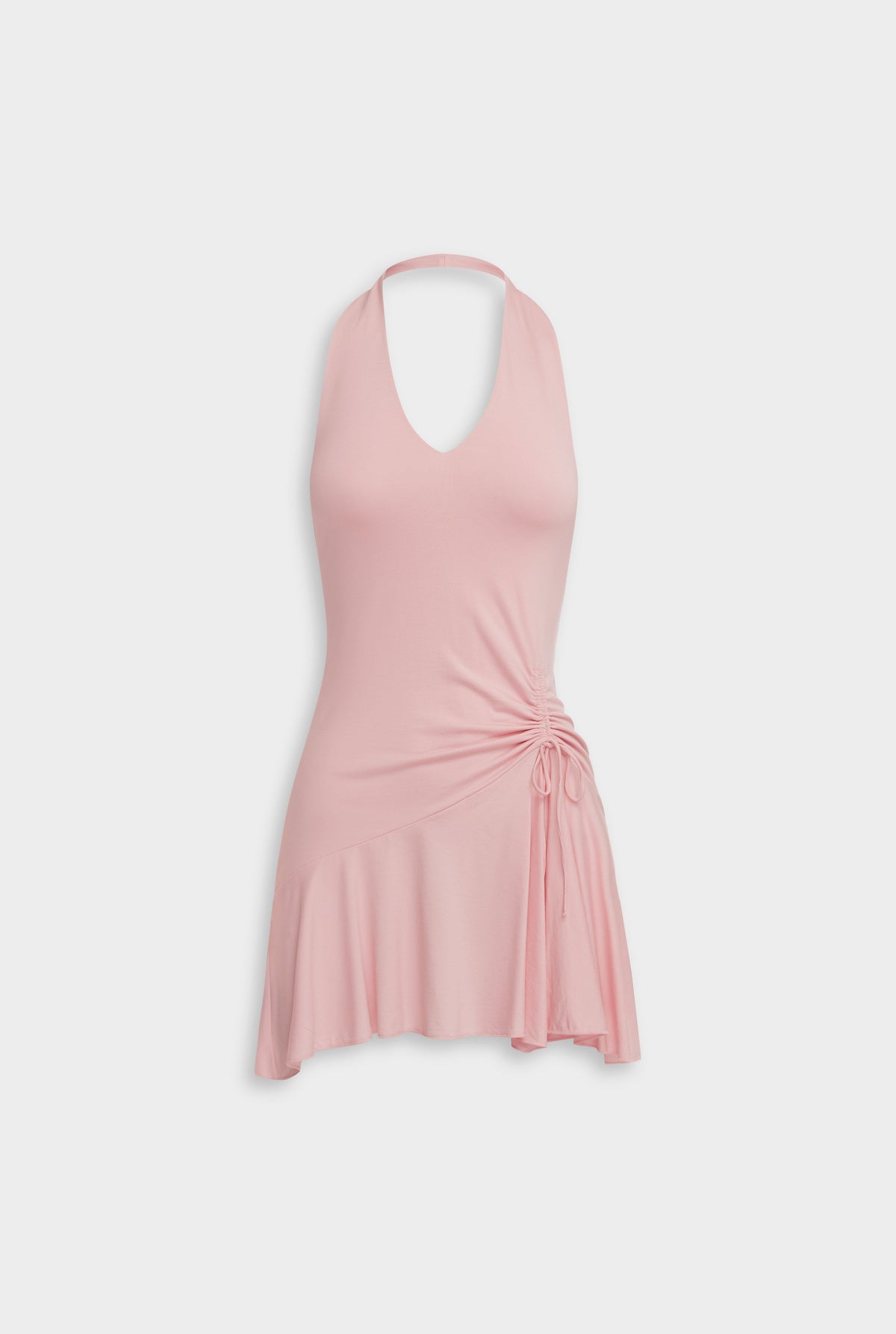 Jersey Handkerchief Halter Mini Dress - Bubblegum Pink [[AU_MEDIA:gid://shopify/MediaImage/27957879406679]]