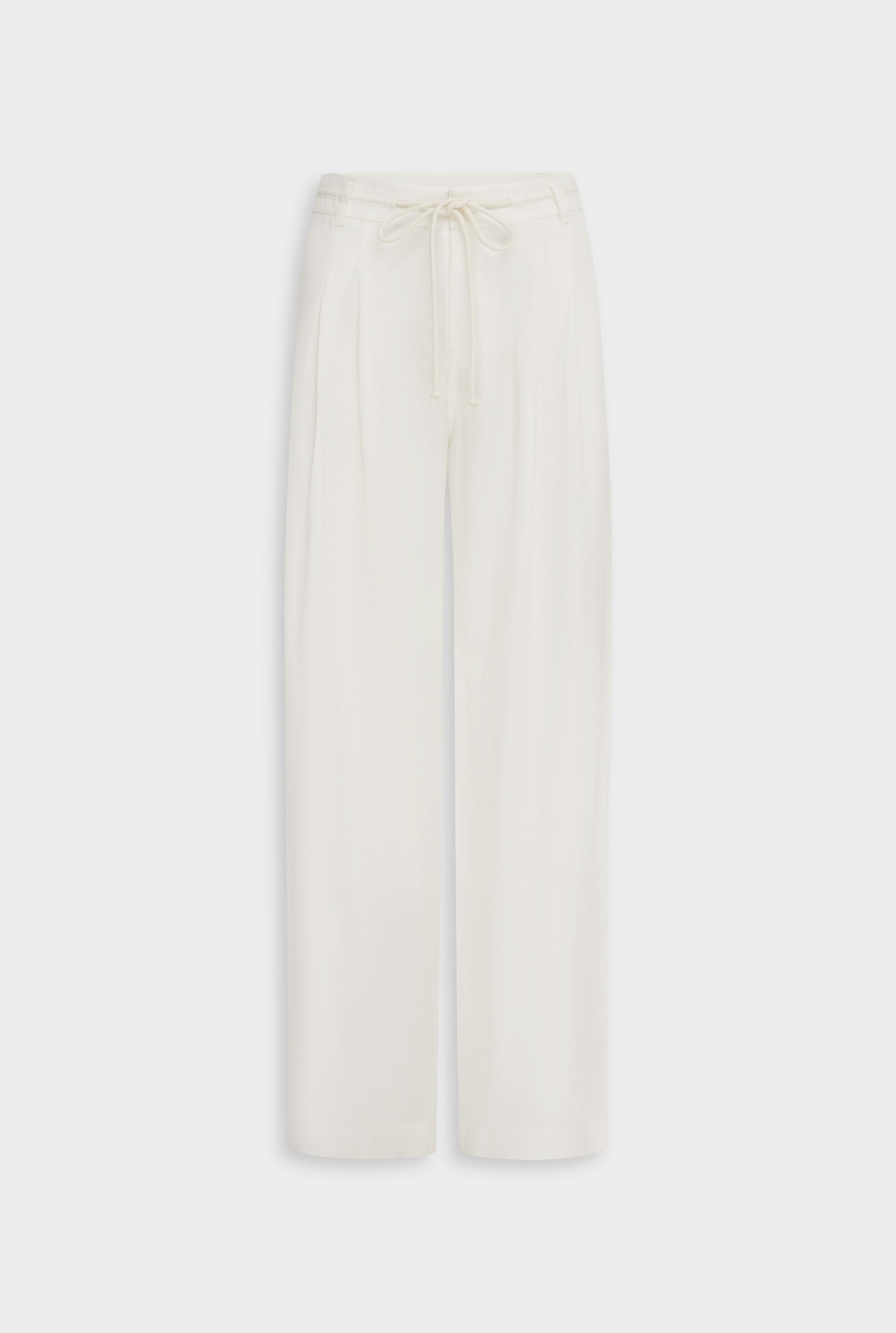 Relaxed Pleat Front Tencel Pant - Off White