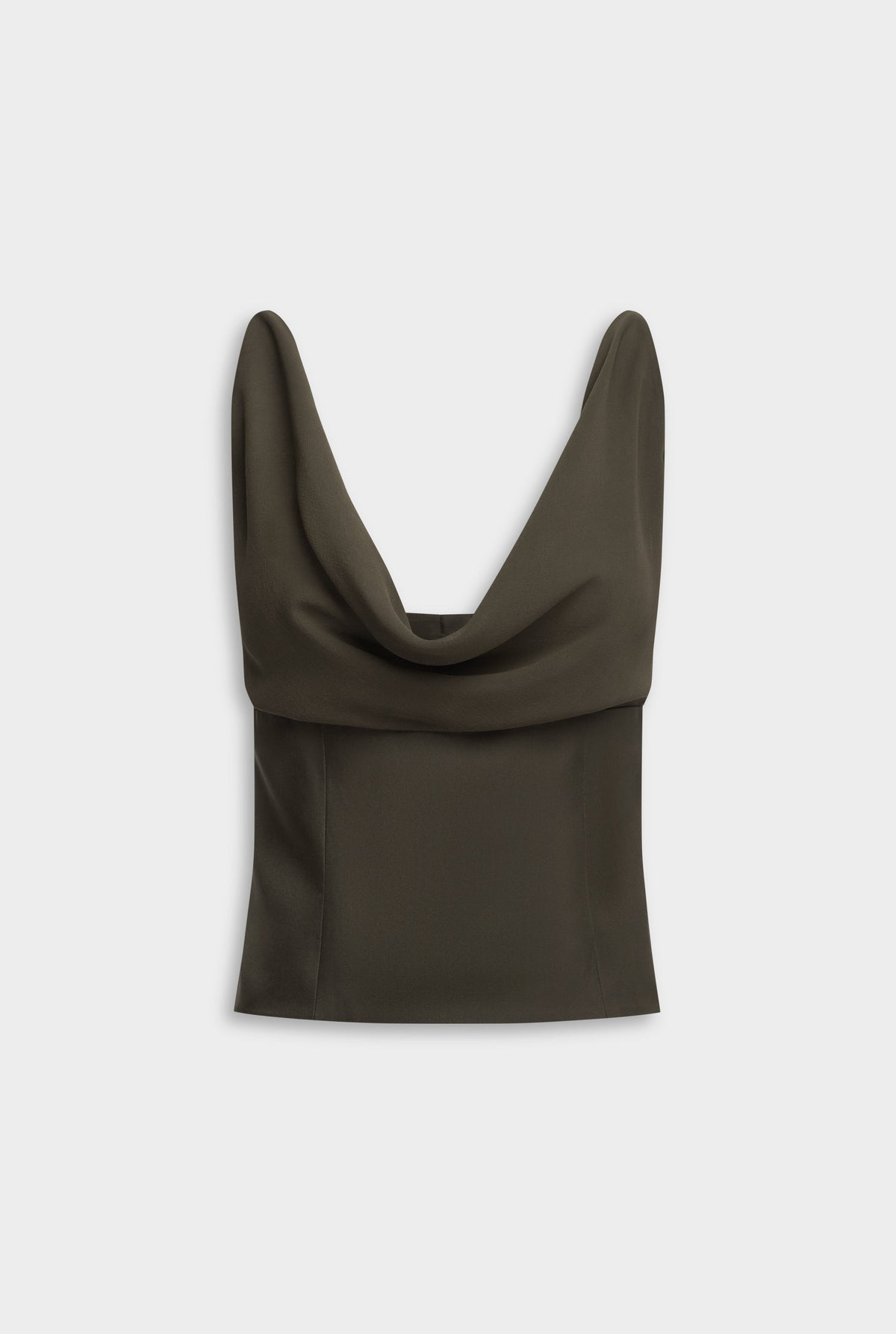 Silk Cowl Bustier - Dark Olive [[AU_MEDIA:gid://shopify/MediaImage/27957870592087]]