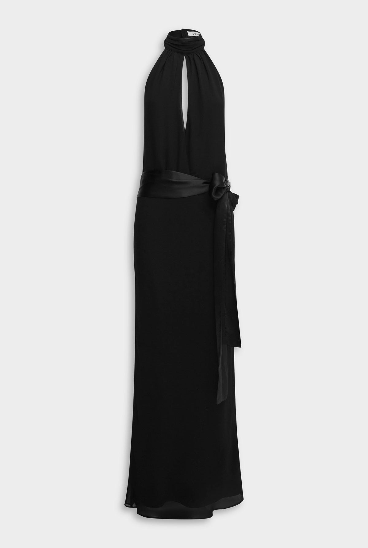 Silk High Neck Sash Dress - Black [[AU_MEDIA:gid://shopify/MediaImage/27957869805655]]