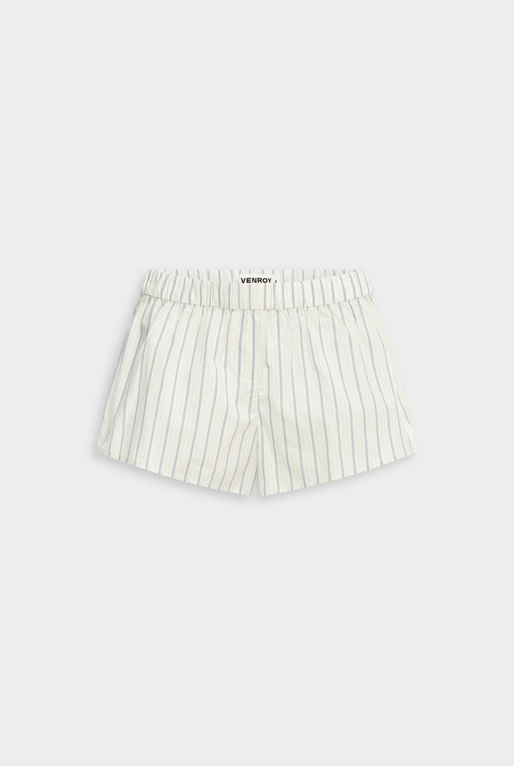 Venroy Stripe Cotton Short - Off White/Blue Stripe